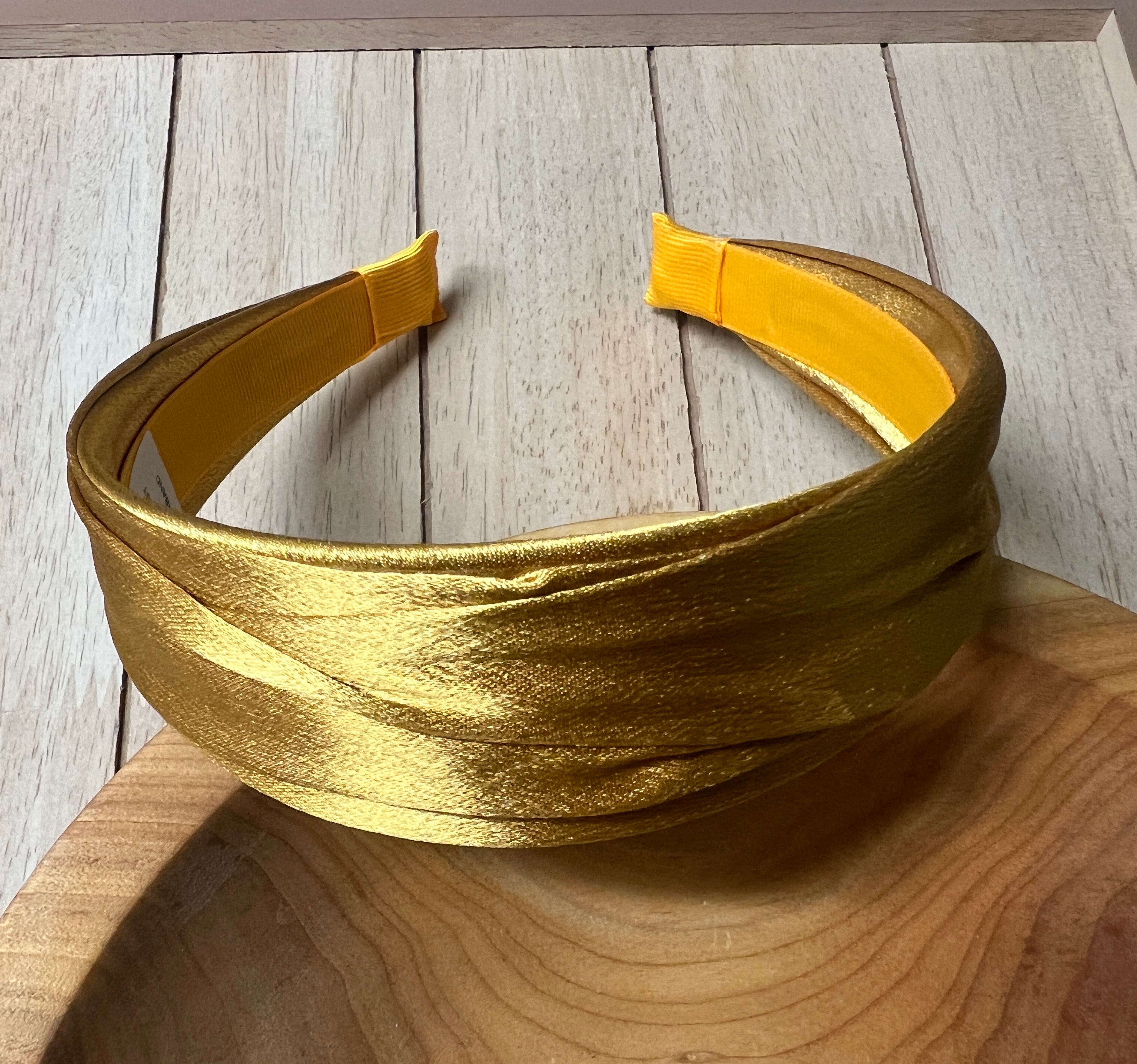 Mustard Satin Headband-Headbands-Dallas Market-The Silo Boutique, Women's Fashion Boutique Located in Warren and Grand Forks North Dakota