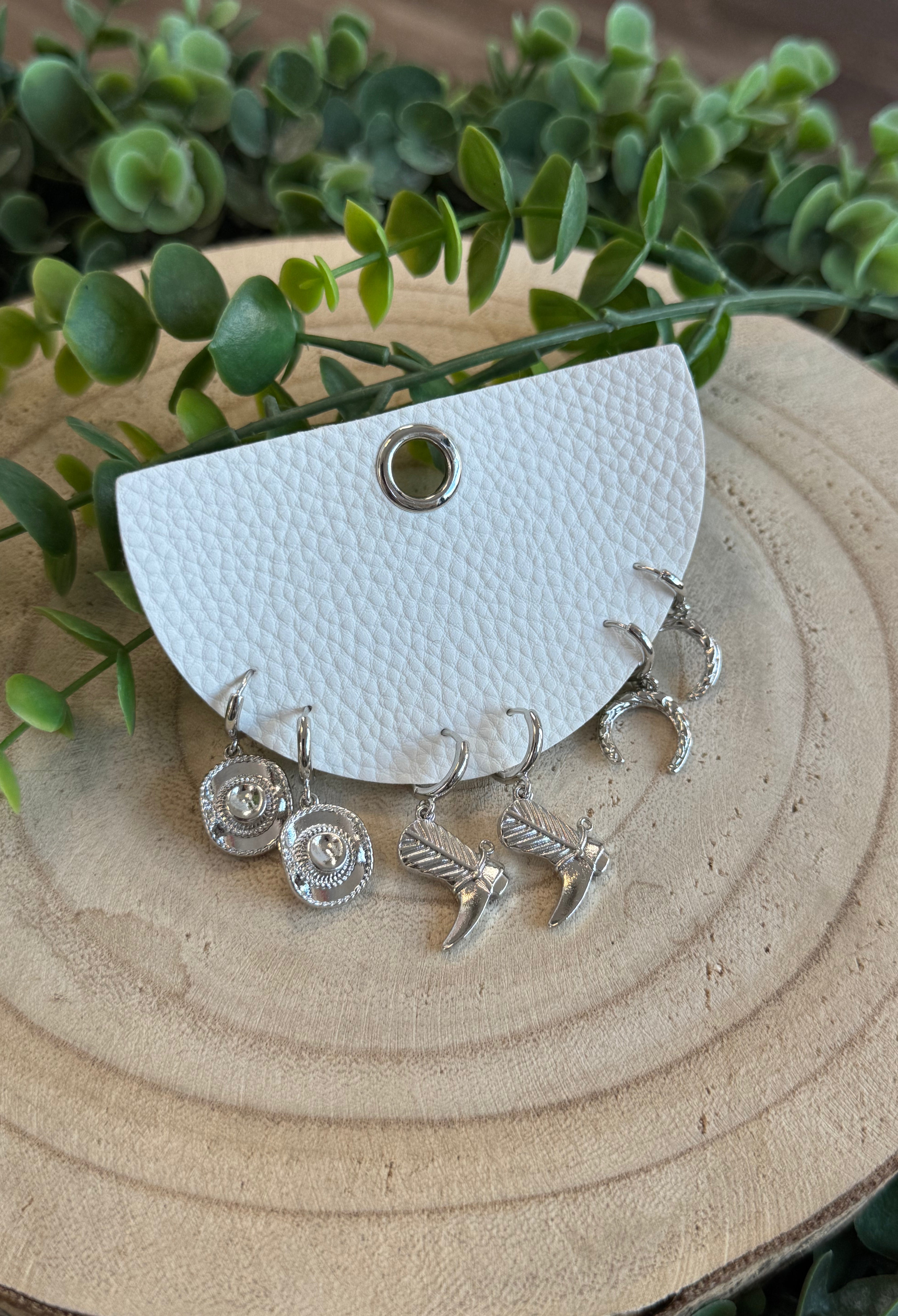 3 Pair Giddy Up Earrings-Earrings-Fame-The Silo Boutique, Women's Fashion Boutique Located in Warren and Grand Forks North Dakota