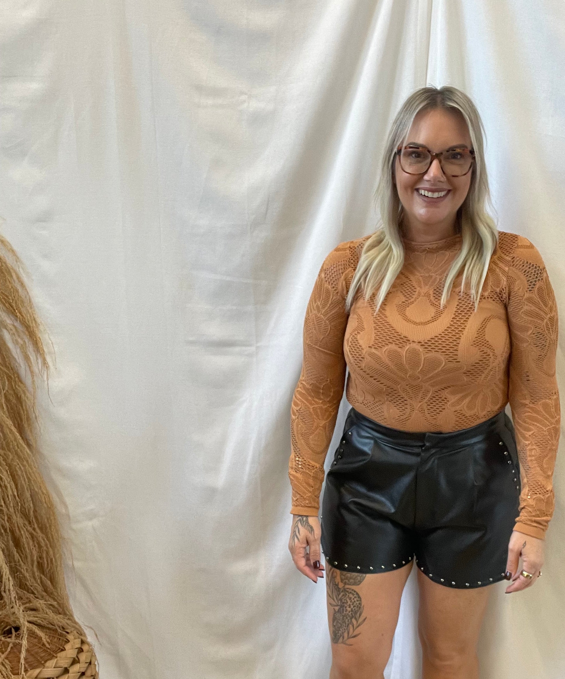 Leather Grommet Detail Shorts-Black-Shorts-entro-The Silo Boutique, Women's Fashion Boutique Located in Warren and Grand Forks North Dakota