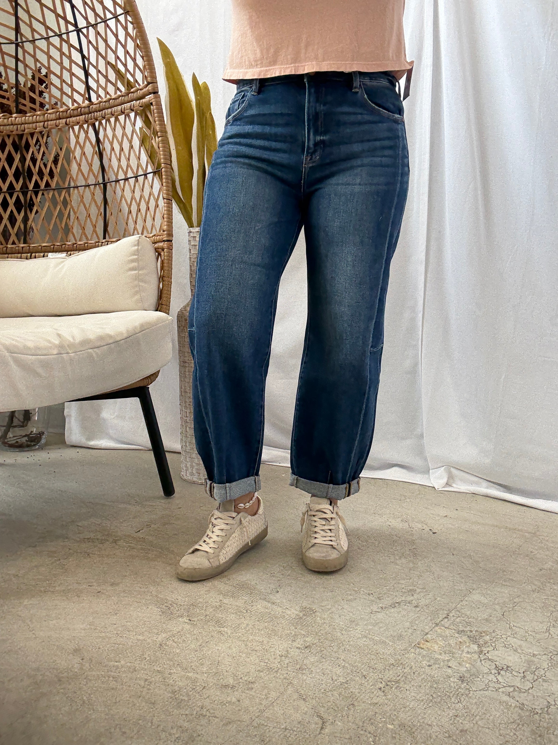 Risen Dark Barrel Jeans-Final Sale-Jeans-risen-The Silo Boutique, Women's Fashion Boutique Located in Warren and Grand Forks North Dakota