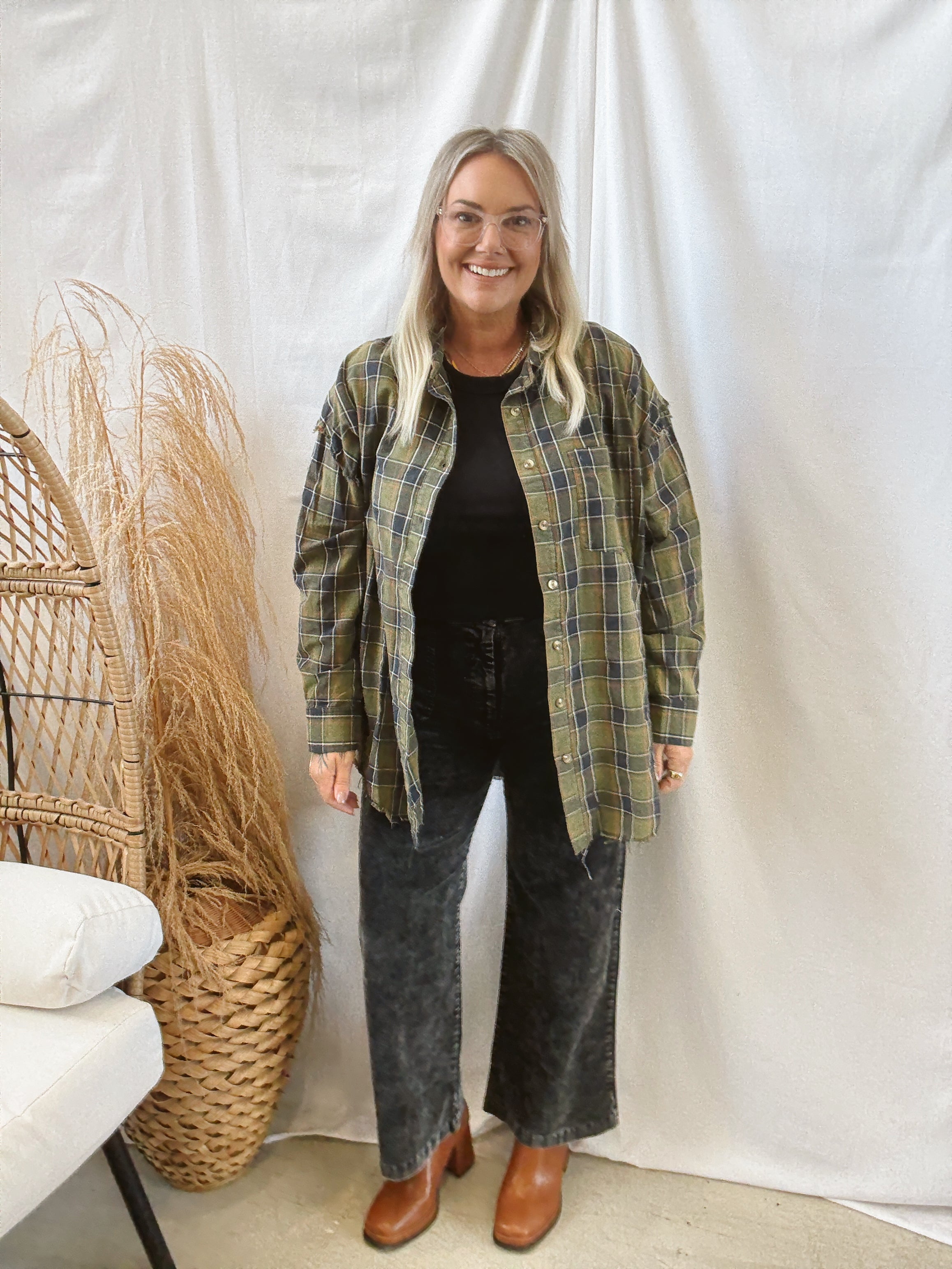Washed Black Corduroy Trouser Pants-Pants-mystree-The Silo Boutique, Women's Fashion Boutique Located in Warren and Grand Forks North Dakota