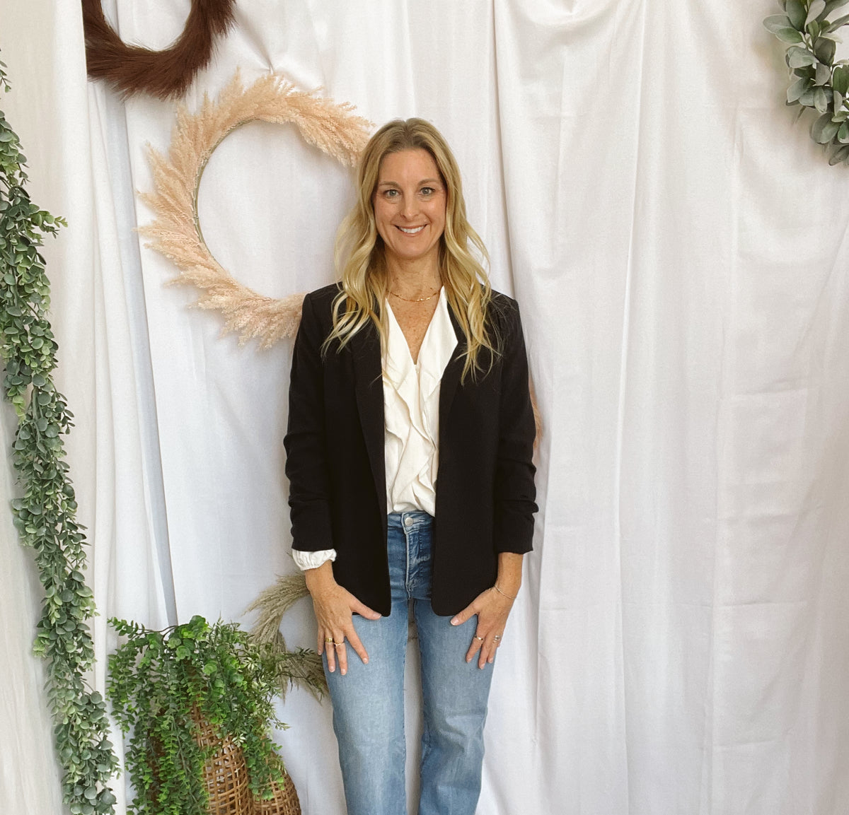 Vera Black Blazer-Blazers-Zenana-The Silo Boutique, Women's Fashion Boutique Located in Warren and Grand Forks North Dakota