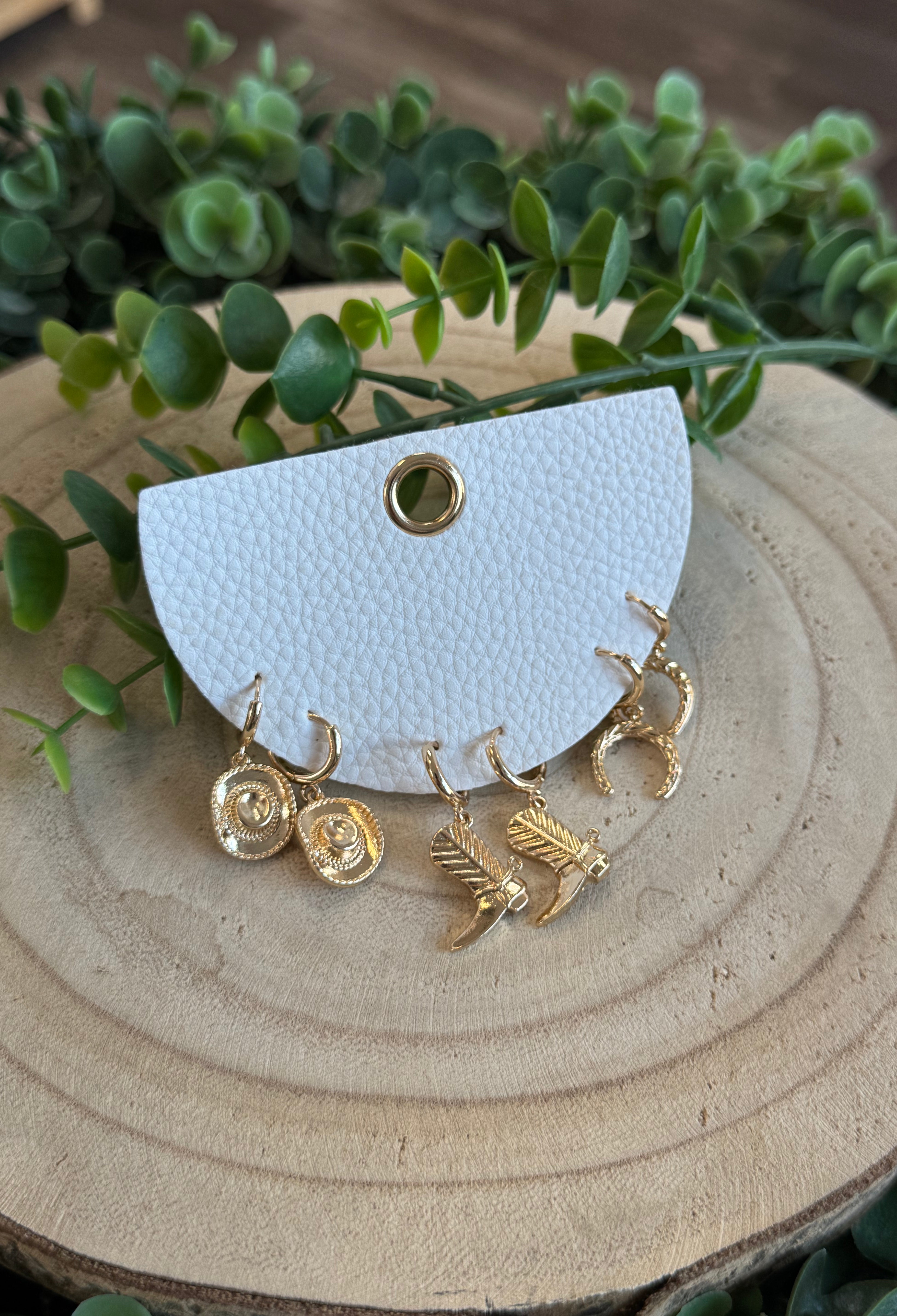 3 Pair Giddy Up Earrings-Earrings-Fame-The Silo Boutique, Women's Fashion Boutique Located in Warren and Grand Forks North Dakota