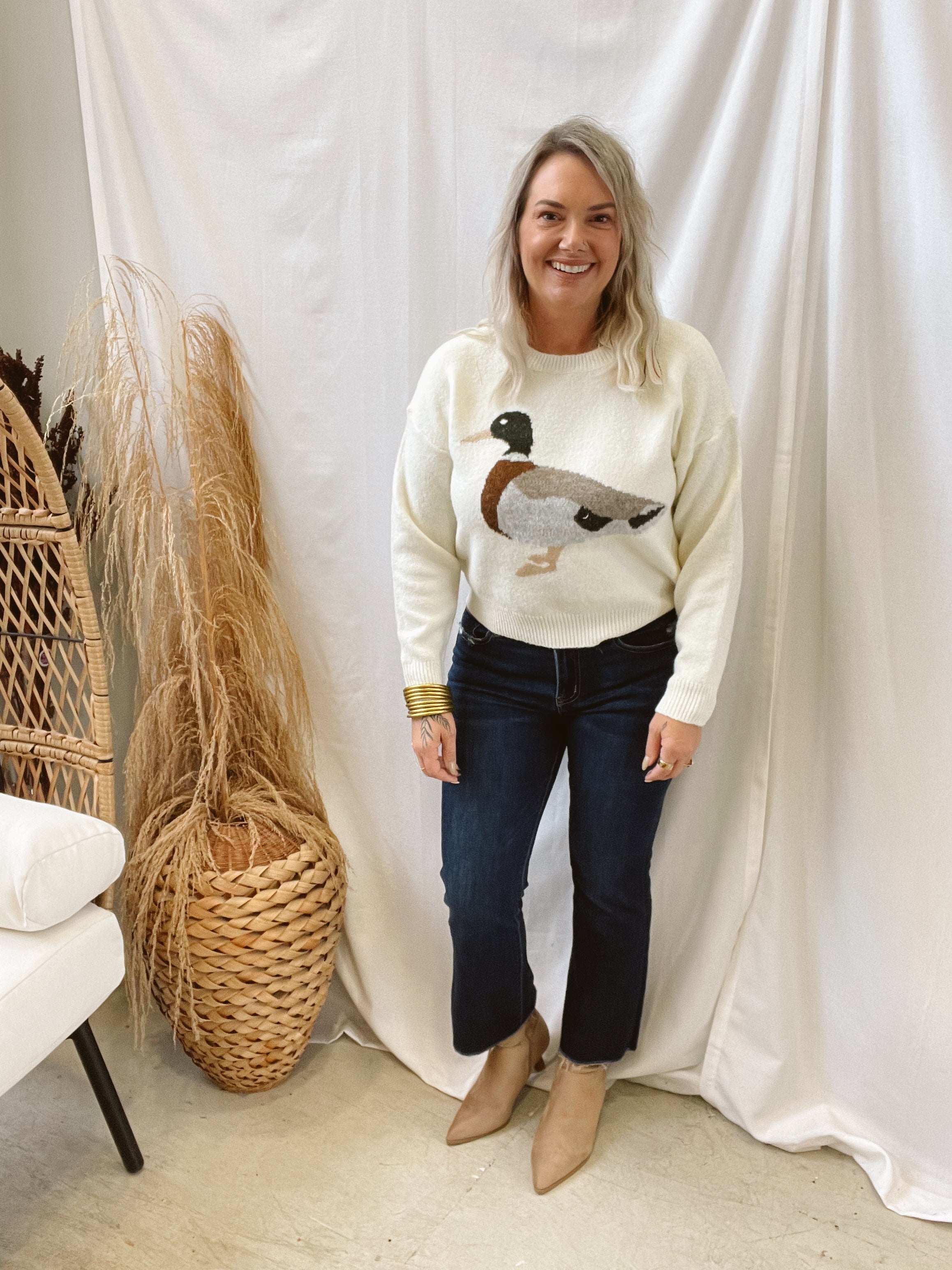 Mallard Duck Sweater-Sweaters-dreamers-The Silo Boutique, Women's Fashion Boutique Located in Warren and Grand Forks North Dakota