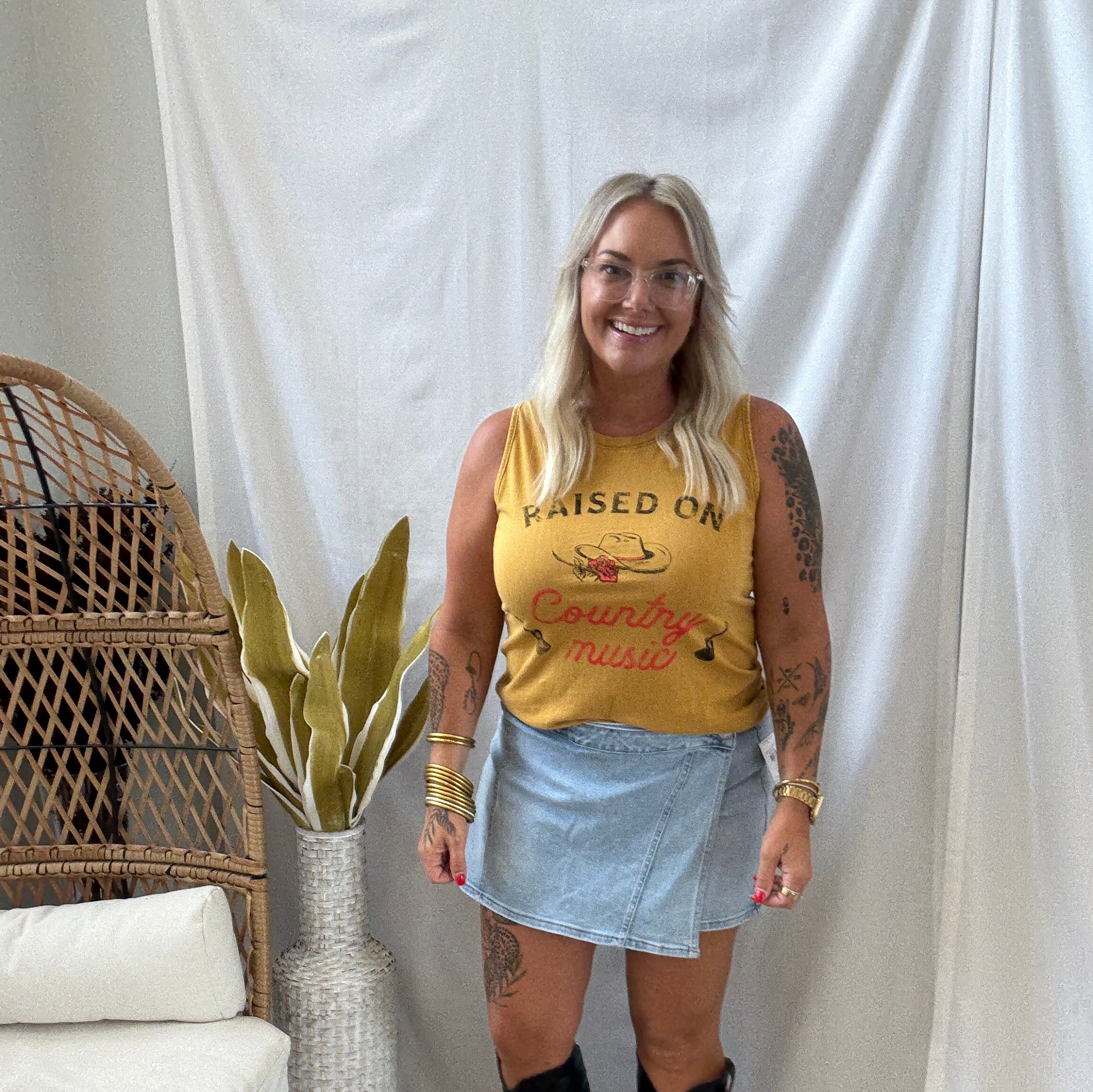 Risen Light Wash Skort-Skirts-risen-The Silo Boutique, Women's Fashion Boutique Located in Warren and Grand Forks North Dakota