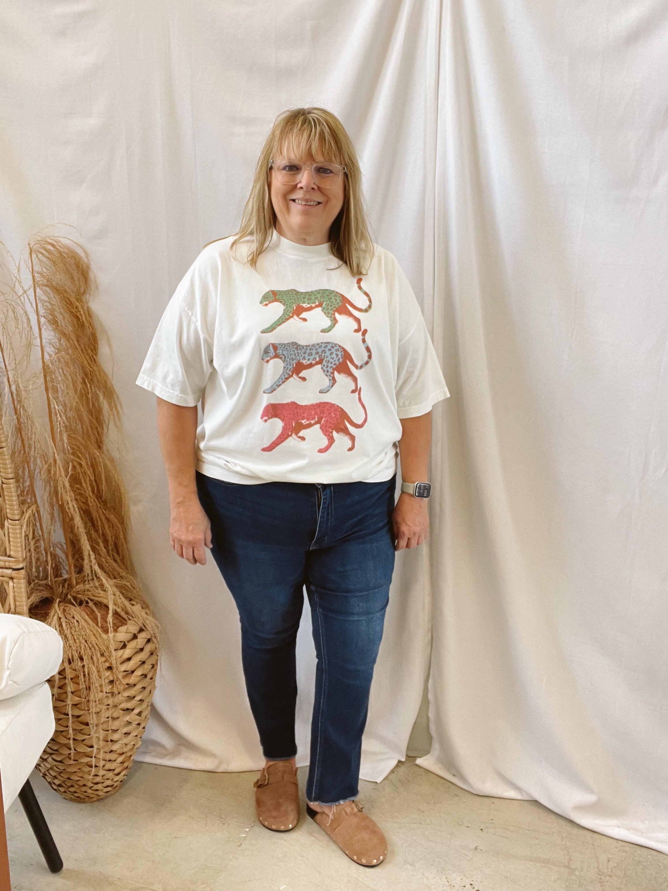 Three Cheetah Print Tee-Graphic Tees-jade-The Silo Boutique, Women's Fashion Boutique Located in Warren and Grand Forks North Dakota