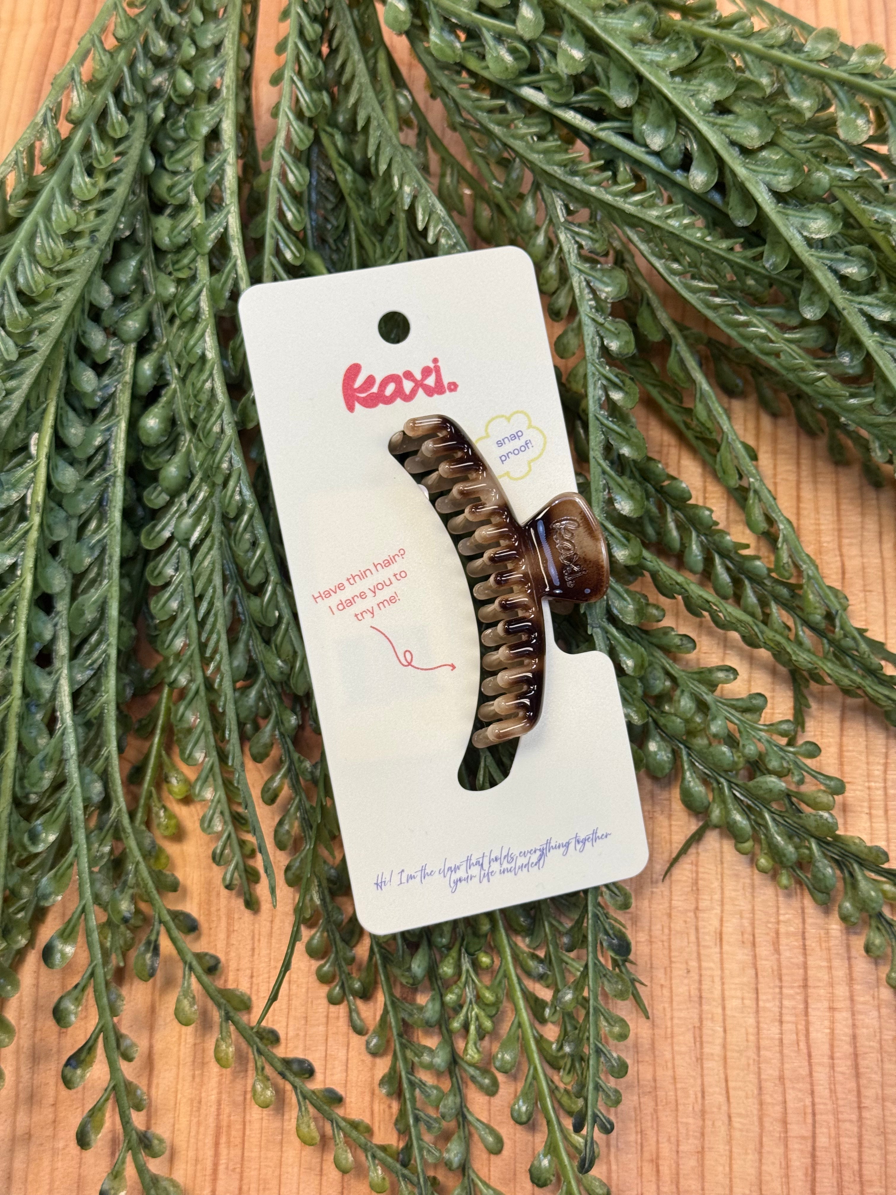 KAXI Shiny Mini Hold Everything Claw-Lt Tortoise-Hair Accessories-kaxi-The Silo Boutique, Women's Fashion Boutique Located in Warren and Grand Forks North Dakota
