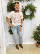 Corporate Collar-Red Christmas-Short Sleeve Tops-Summer Tees-The Silo Boutique, Women's Fashion Boutique Located in Warren and Grand Forks North Dakota