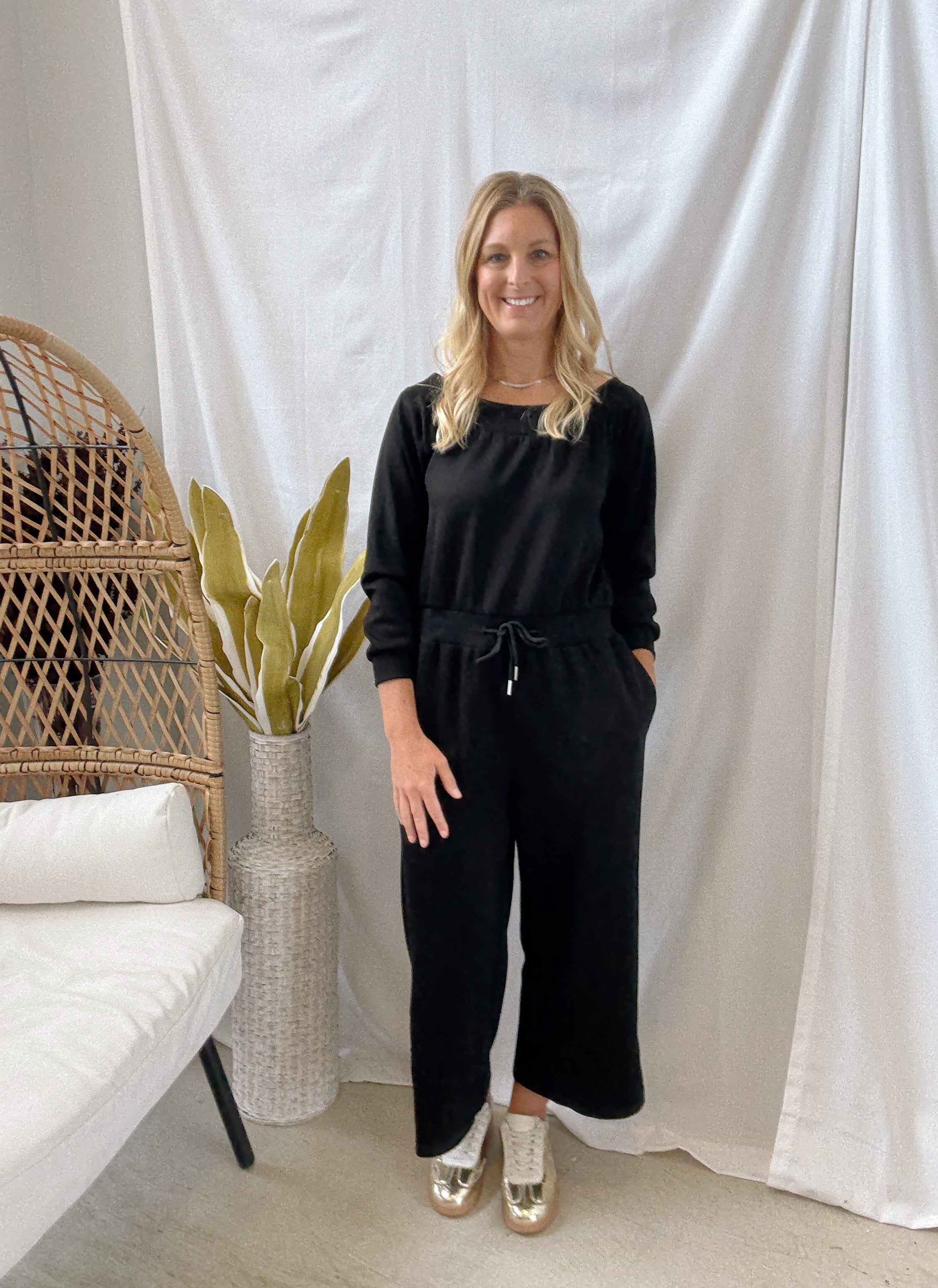 P Cill Black Jumpsuit-Jumpsuits & Rompers-p cill-The Silo Boutique, Women's Fashion Boutique Located in Warren and Grand Forks North Dakota