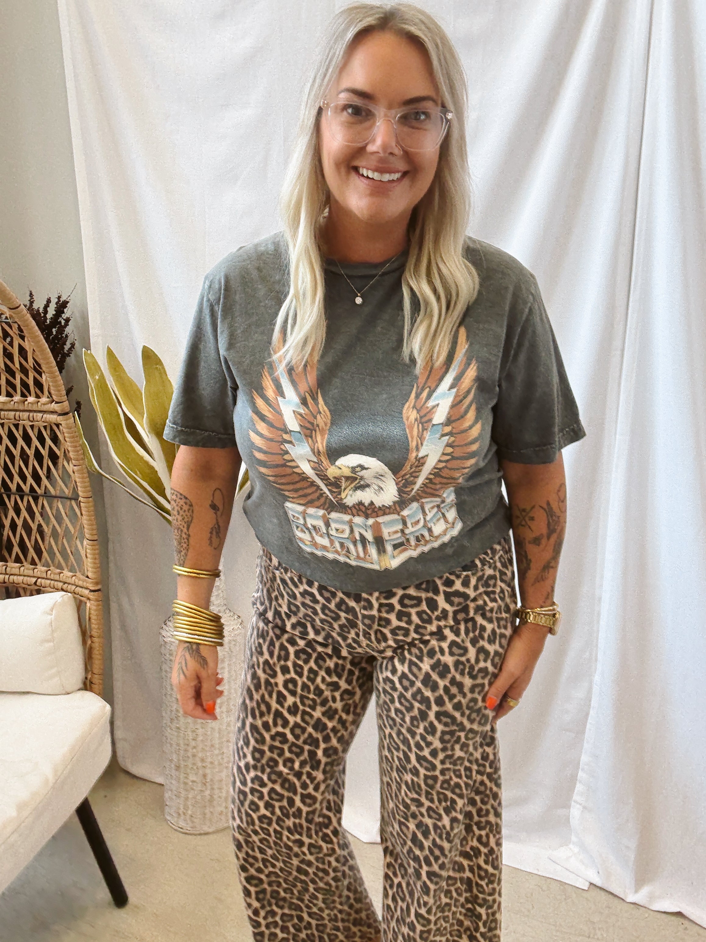 Born Free Graphic Tee-Graphic Tees-lotus-The Silo Boutique, Women's Fashion Boutique Located in Warren and Grand Forks North Dakota