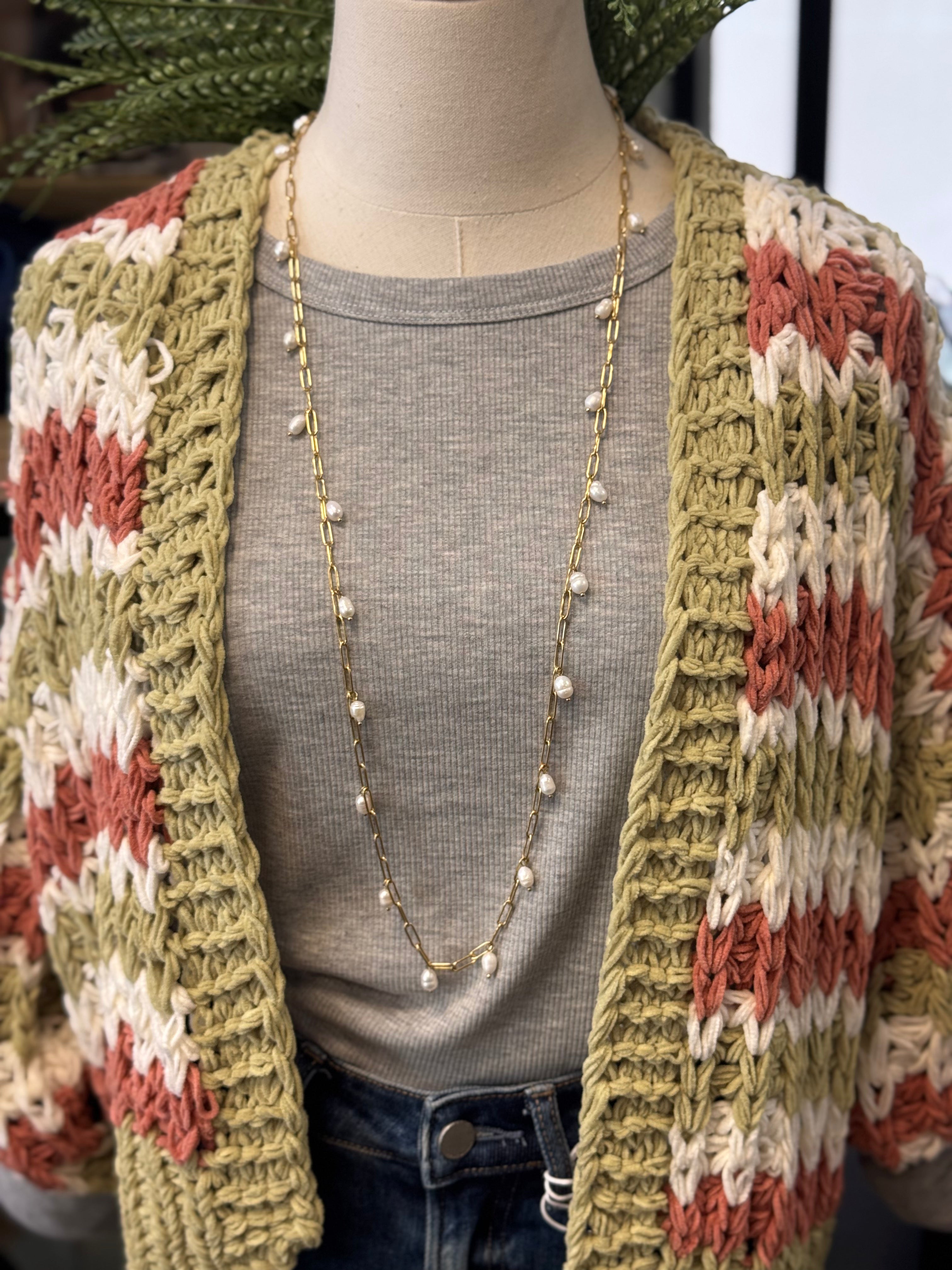 Blakeley Long Pearl Necklace-Necklaces-blakeley-The Silo Boutique, Women's Fashion Boutique Located in Warren and Grand Forks North Dakota