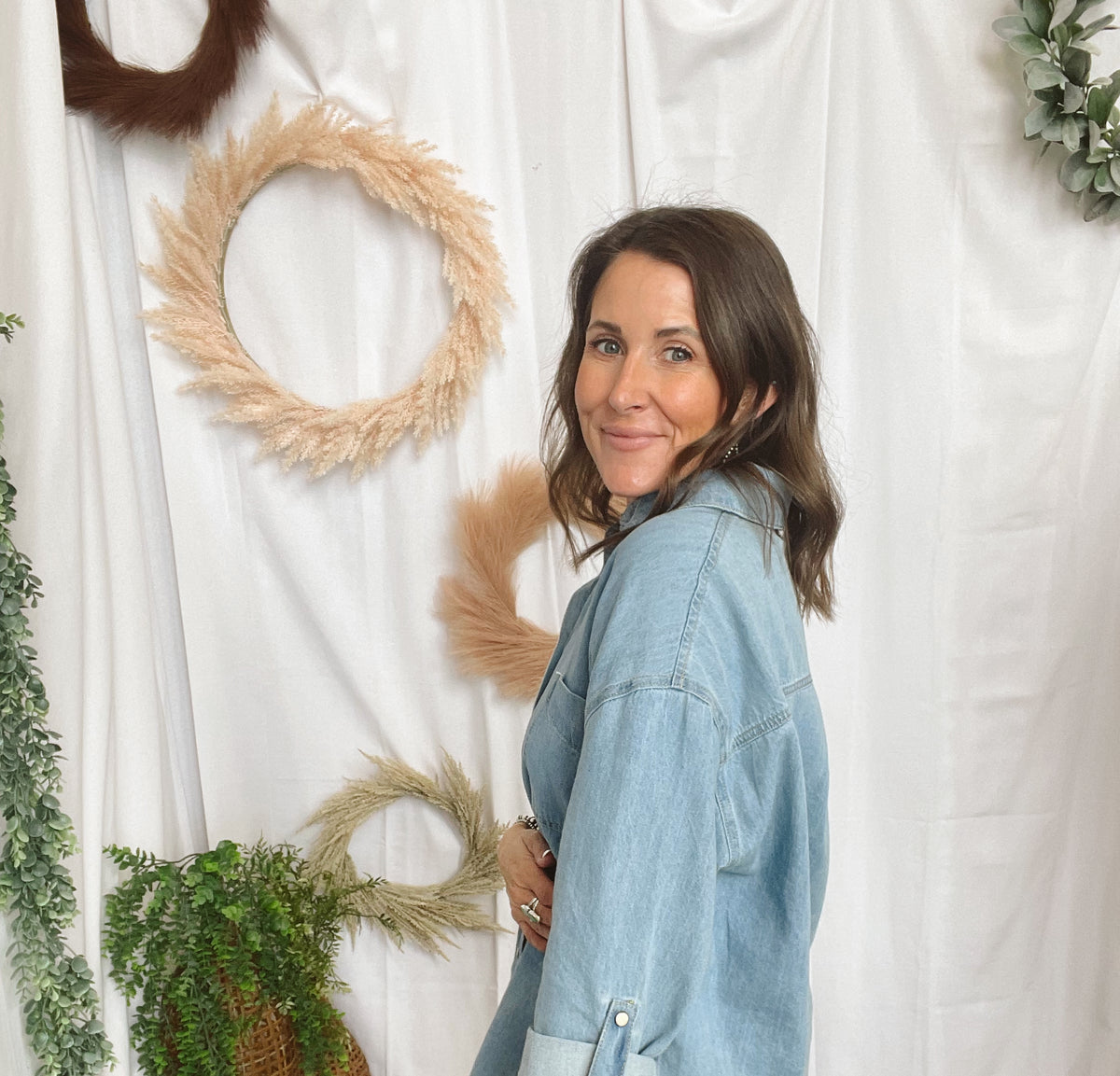 Sutton Denim Button Up Shirt-Long Sleeve Tops-blu pepper-The Silo Boutique, Women's Fashion Boutique Located in Warren and Grand Forks North Dakota