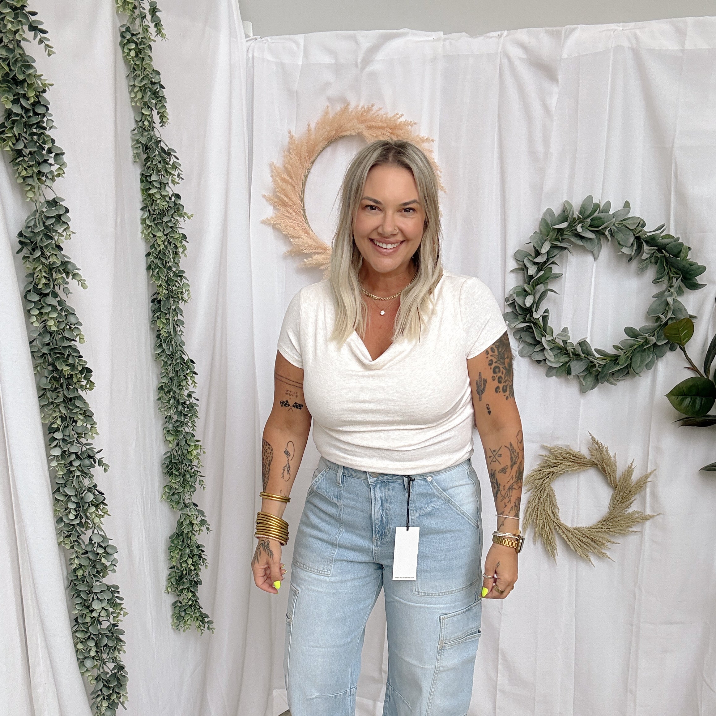 Oatmeal Cowlneck Top-Tank Tops-be cool-The Silo Boutique, Women's Fashion Boutique Located in Warren and Grand Forks North Dakota