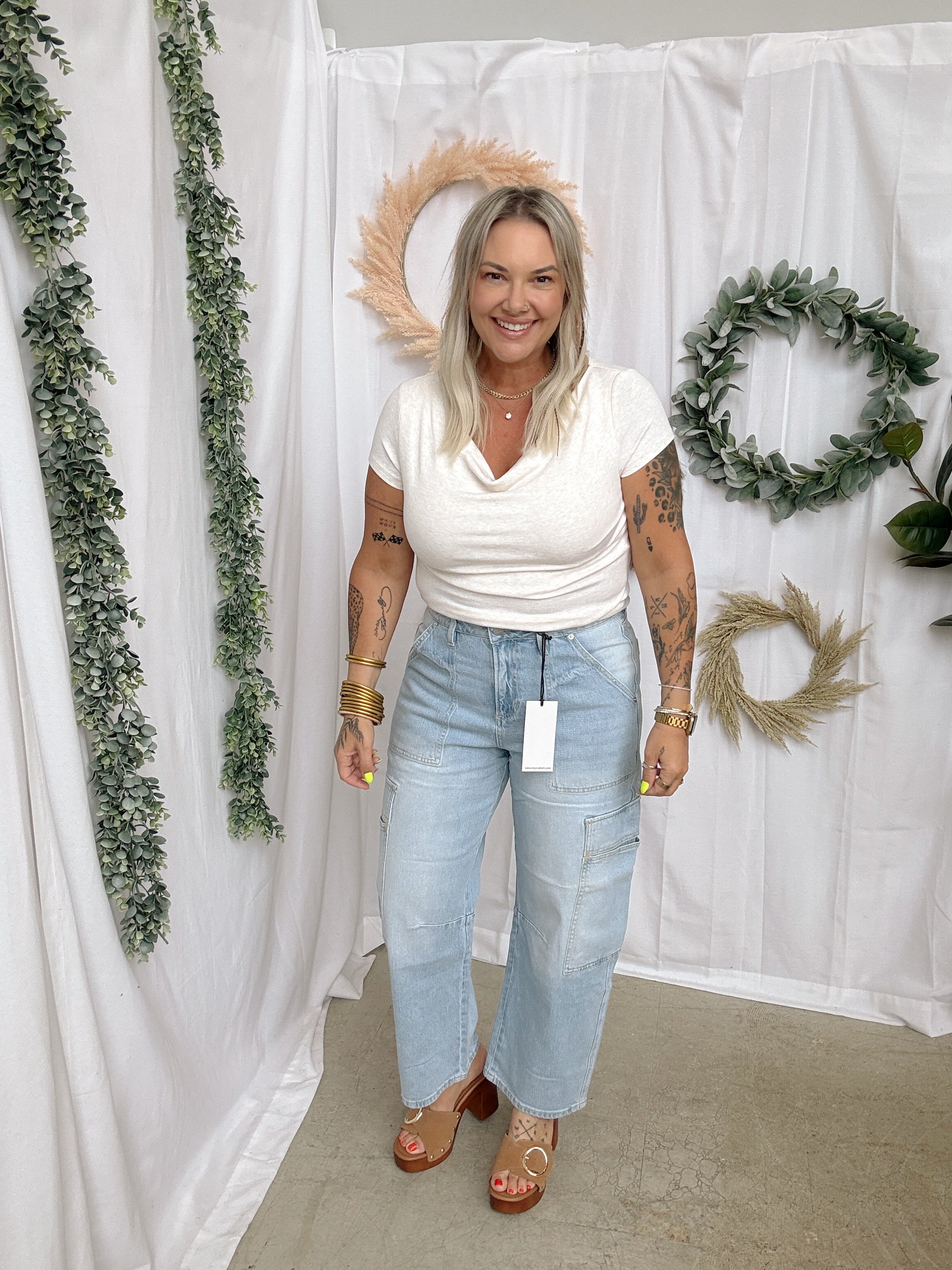 Oatmeal Cowlneck Top-Tank Tops-be cool-The Silo Boutique, Women's Fashion Boutique Located in Warren and Grand Forks North Dakota