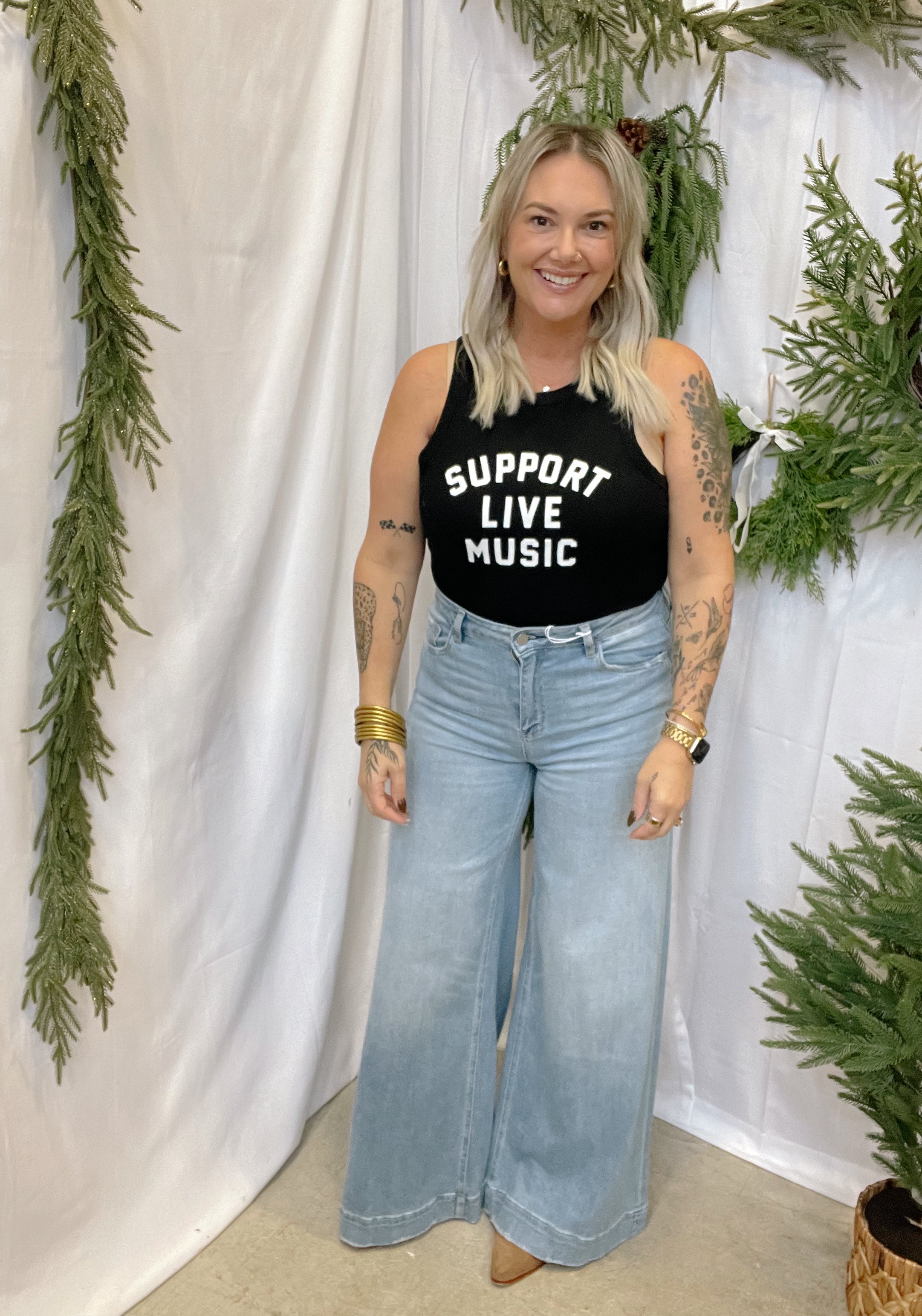 Support Live Music Tank Top-Tank Tops-panache-The Silo Boutique, Women's Fashion Boutique Located in Warren and Grand Forks North Dakota