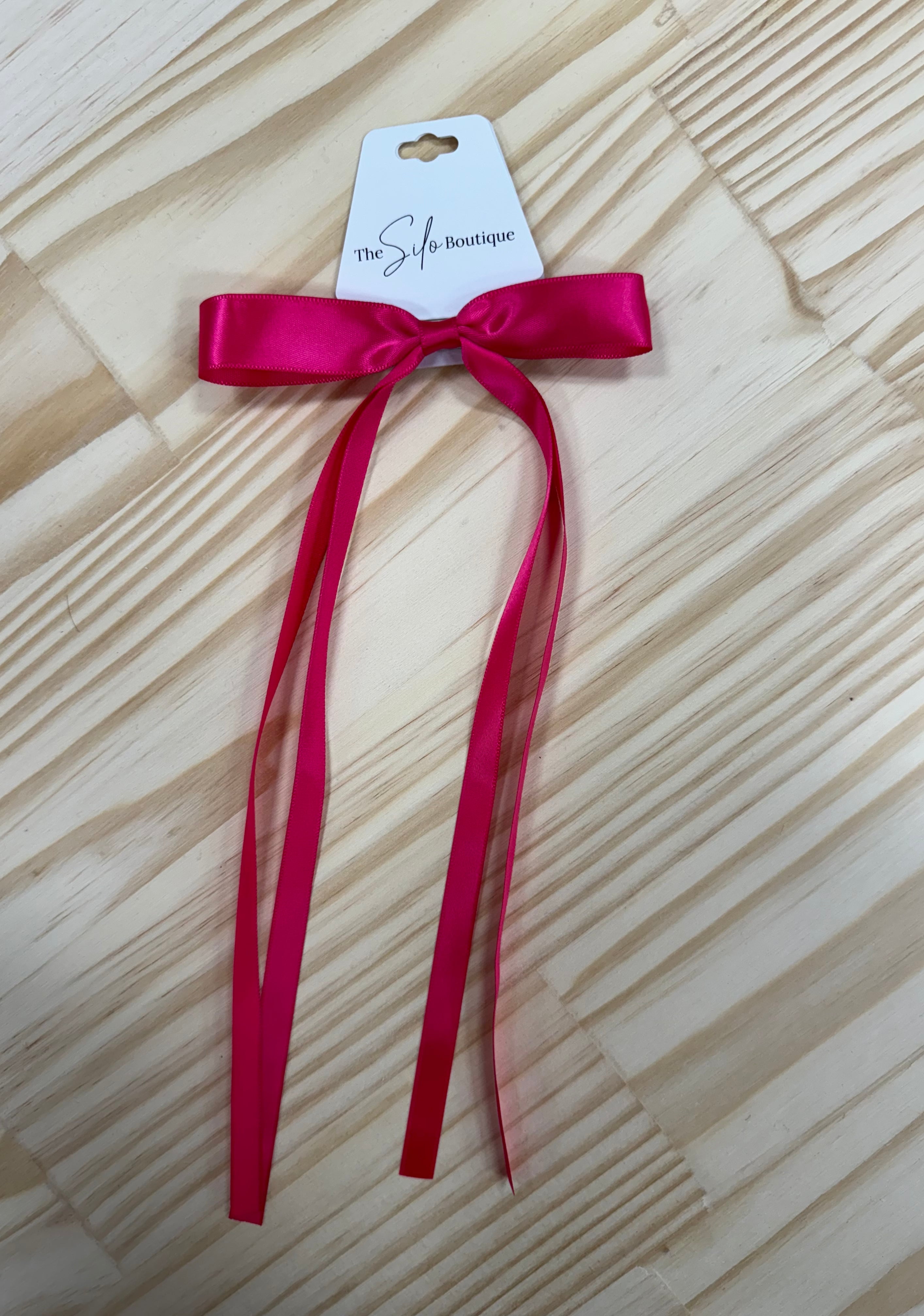 Satin Hair Bow-Hair Accessories-wall to wall-The Silo Boutique, Women's Fashion Boutique Located in Warren and Grand Forks North Dakota