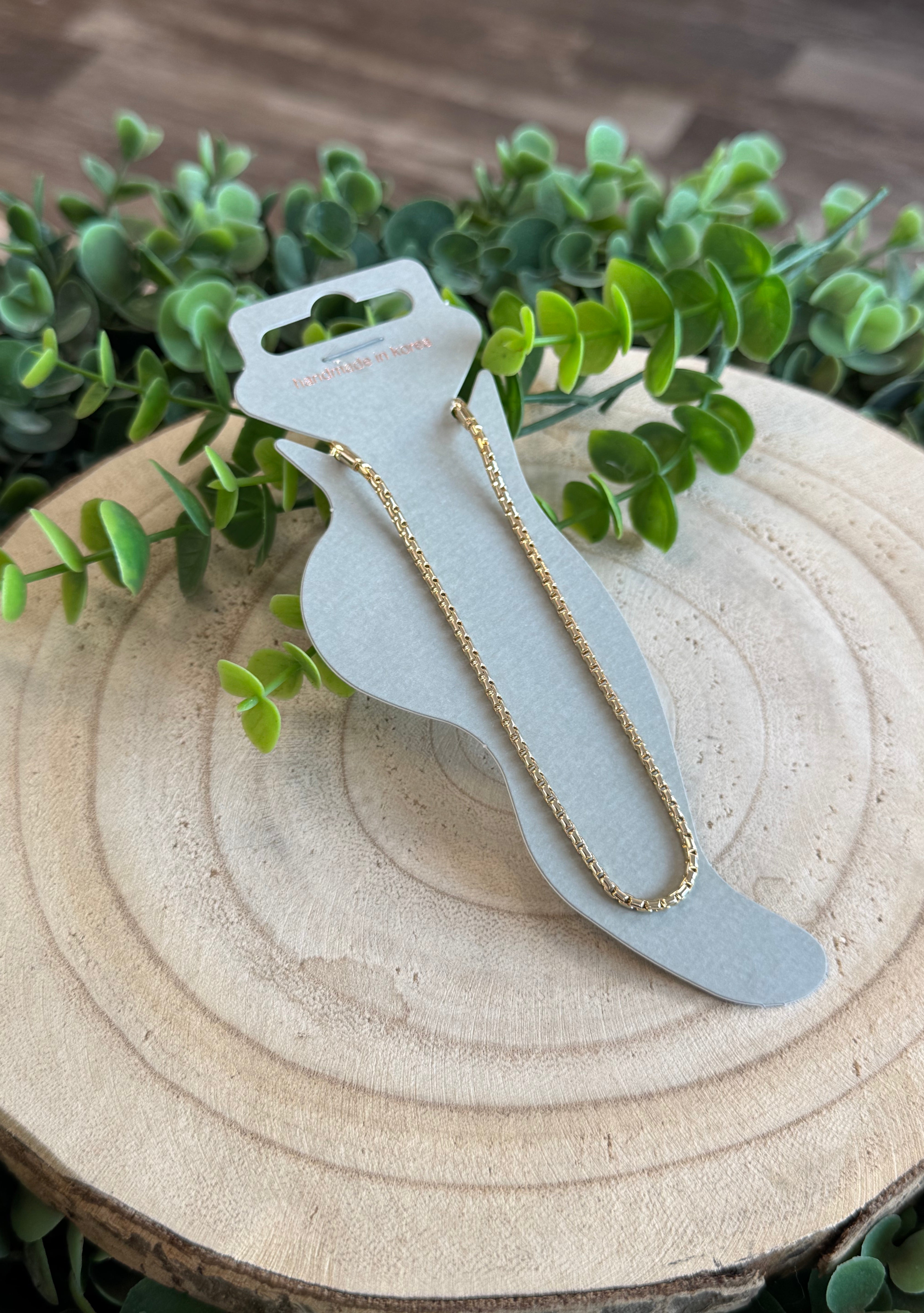 Box Chain Ankle Bracelet-Ankle Bracelets-Fame-The Silo Boutique, Women's Fashion Boutique Located in Warren and Grand Forks North Dakota