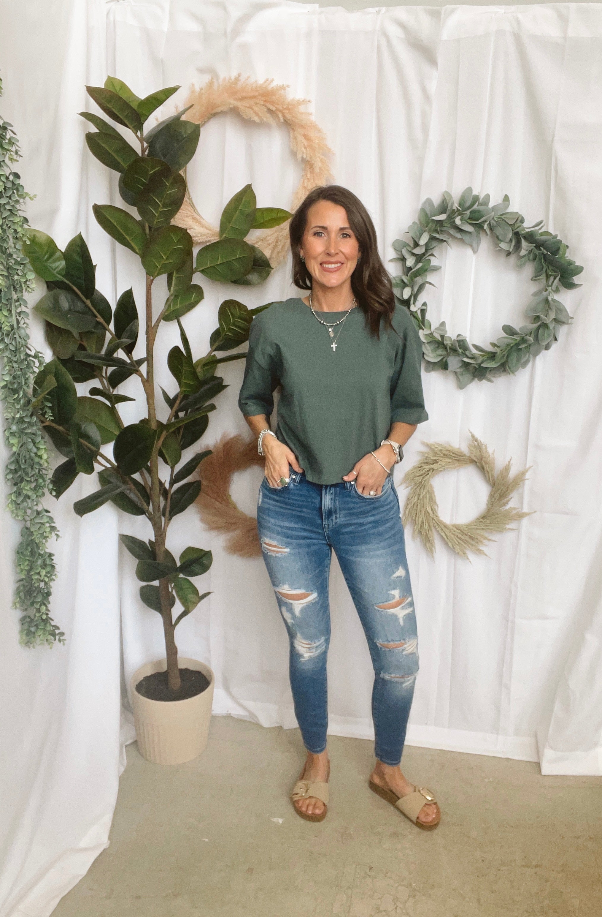 Everyday Boxy Fit Tee-Dark Teal-Short Sleeve Tops-by together-The Silo Boutique, Women's Fashion Boutique Located in Warren and Grand Forks North Dakota