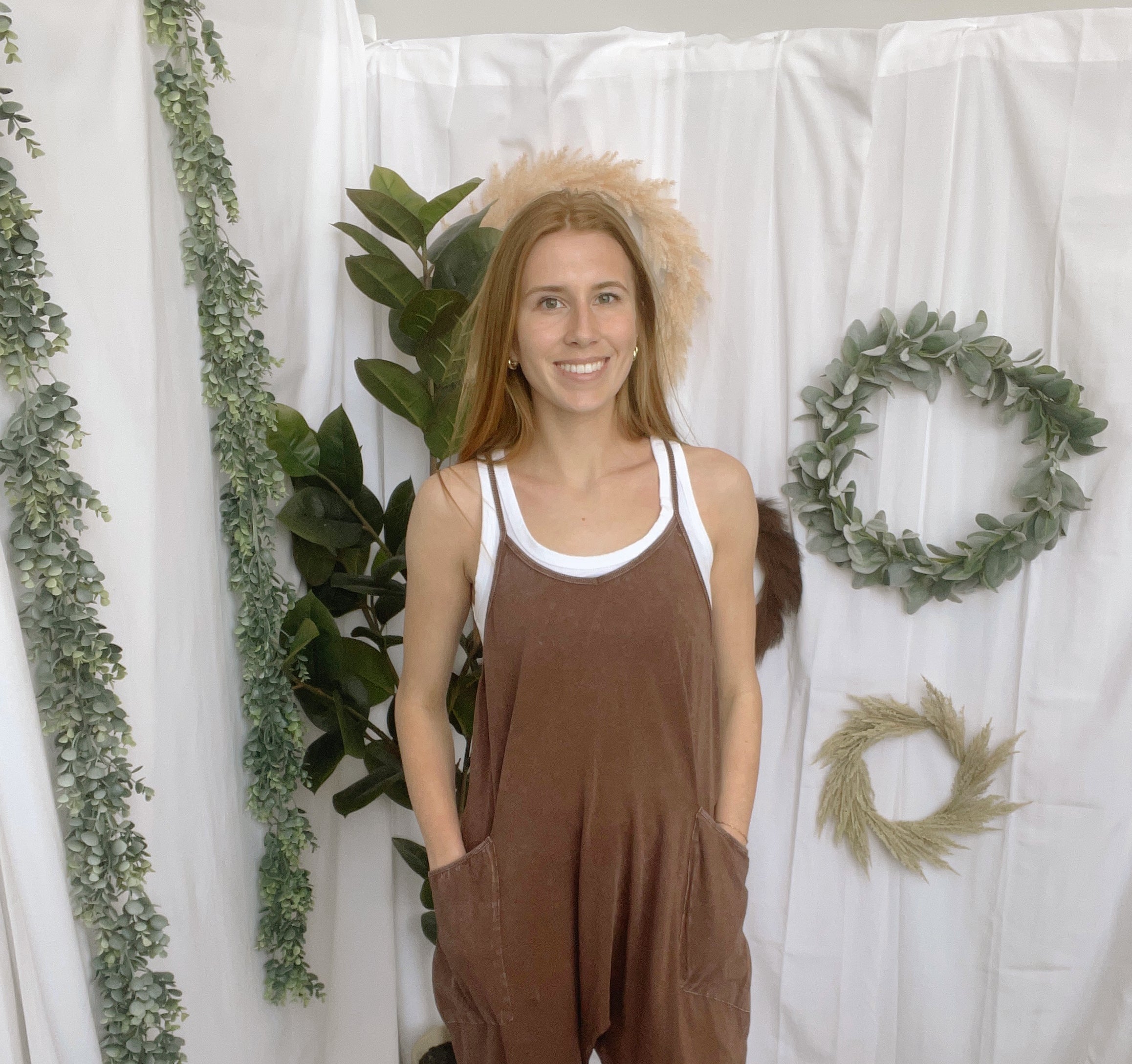 Feeling Free Jumpsuit-Brown-Jumpsuits & Rompers-hyfve-The Silo Boutique, Women's Fashion Boutique Located in Warren and Grand Forks North Dakota