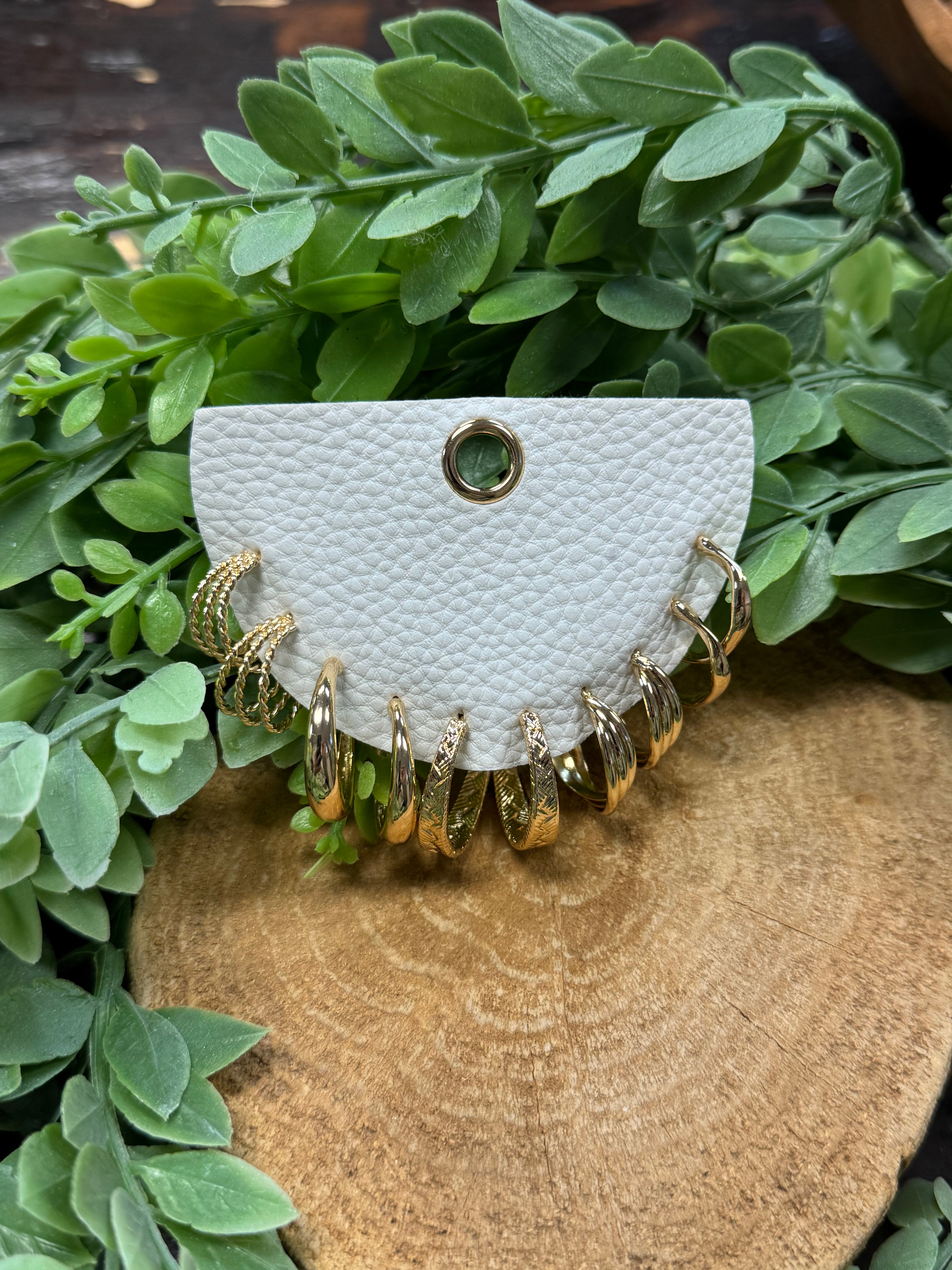 5 Pair Gold Earrings-Earrings-fame-The Silo Boutique, Women's Fashion Boutique Located in Warren and Grand Forks North Dakota