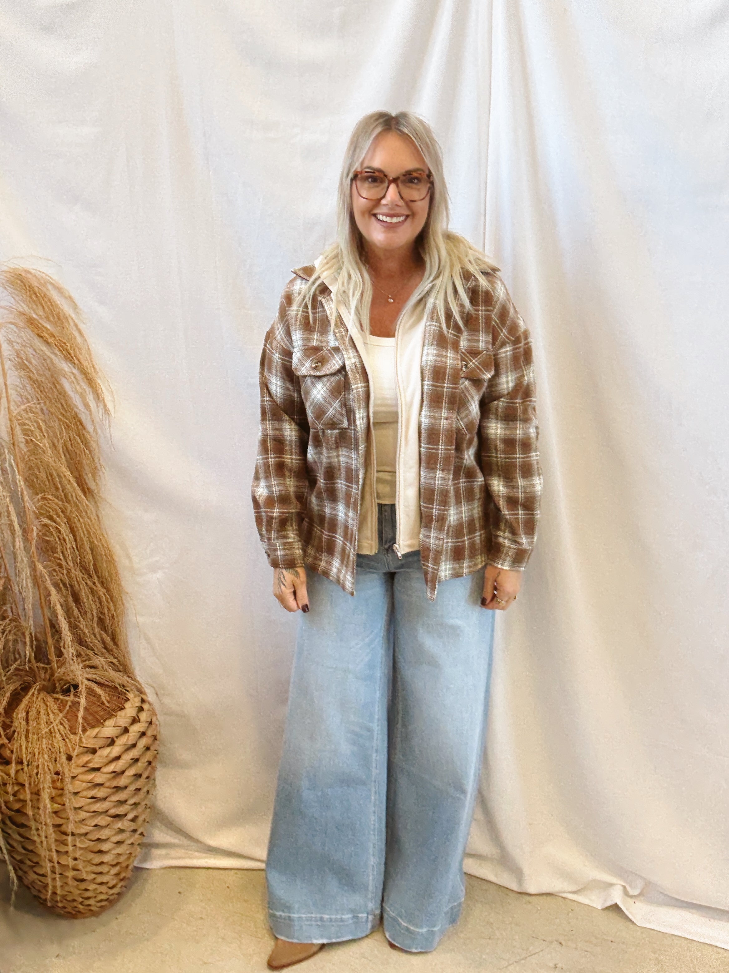 Dark Mocha Twofer Jacket-Sweaters-stacatto-The Silo Boutique, Women's Fashion Boutique Located in Warren and Grand Forks North Dakota