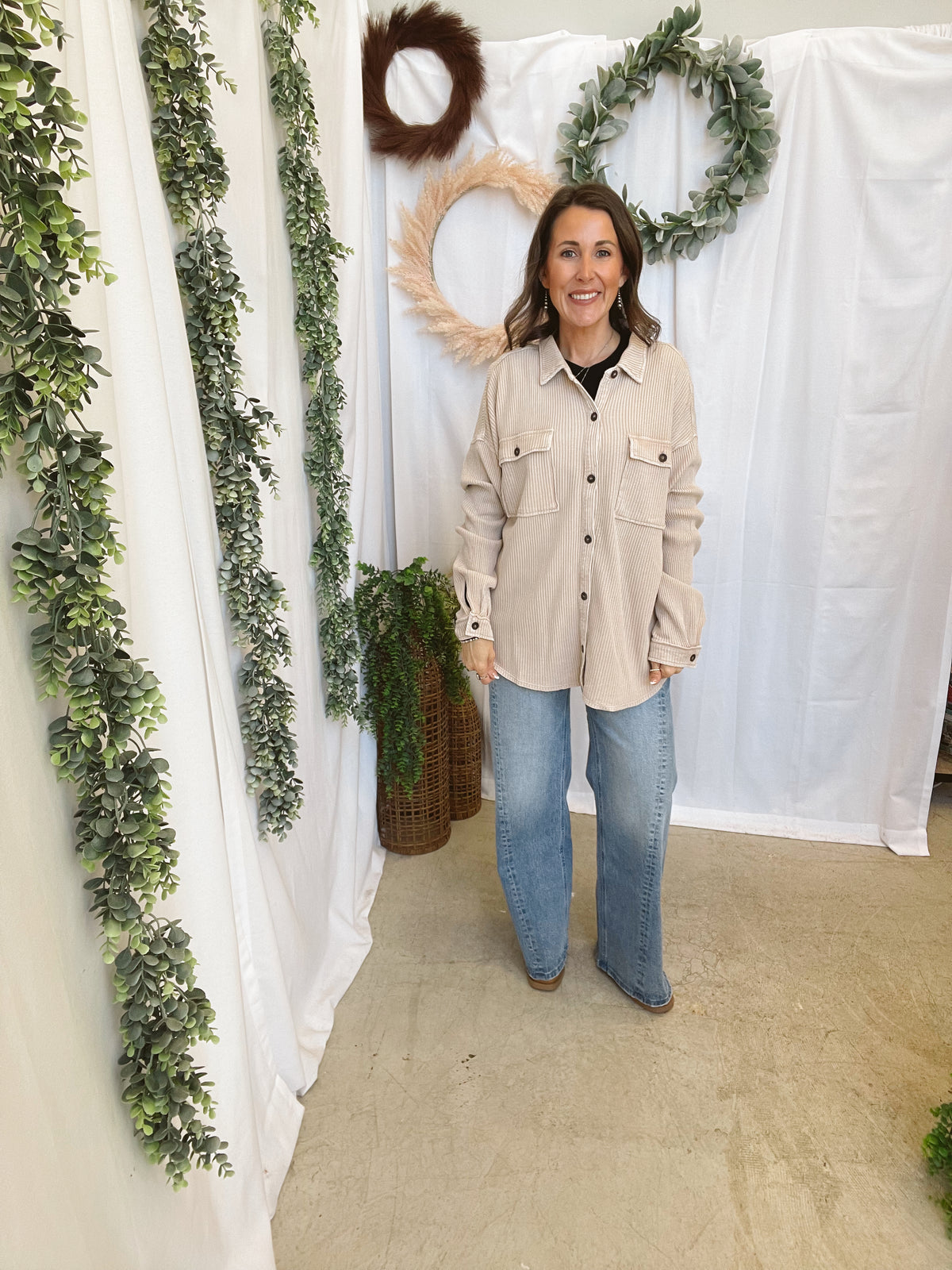 Monica Waffle Shacket-Taupe-Shackets-hyfve-The Silo Boutique, Women's Fashion Boutique Located in Warren and Grand Forks North Dakota