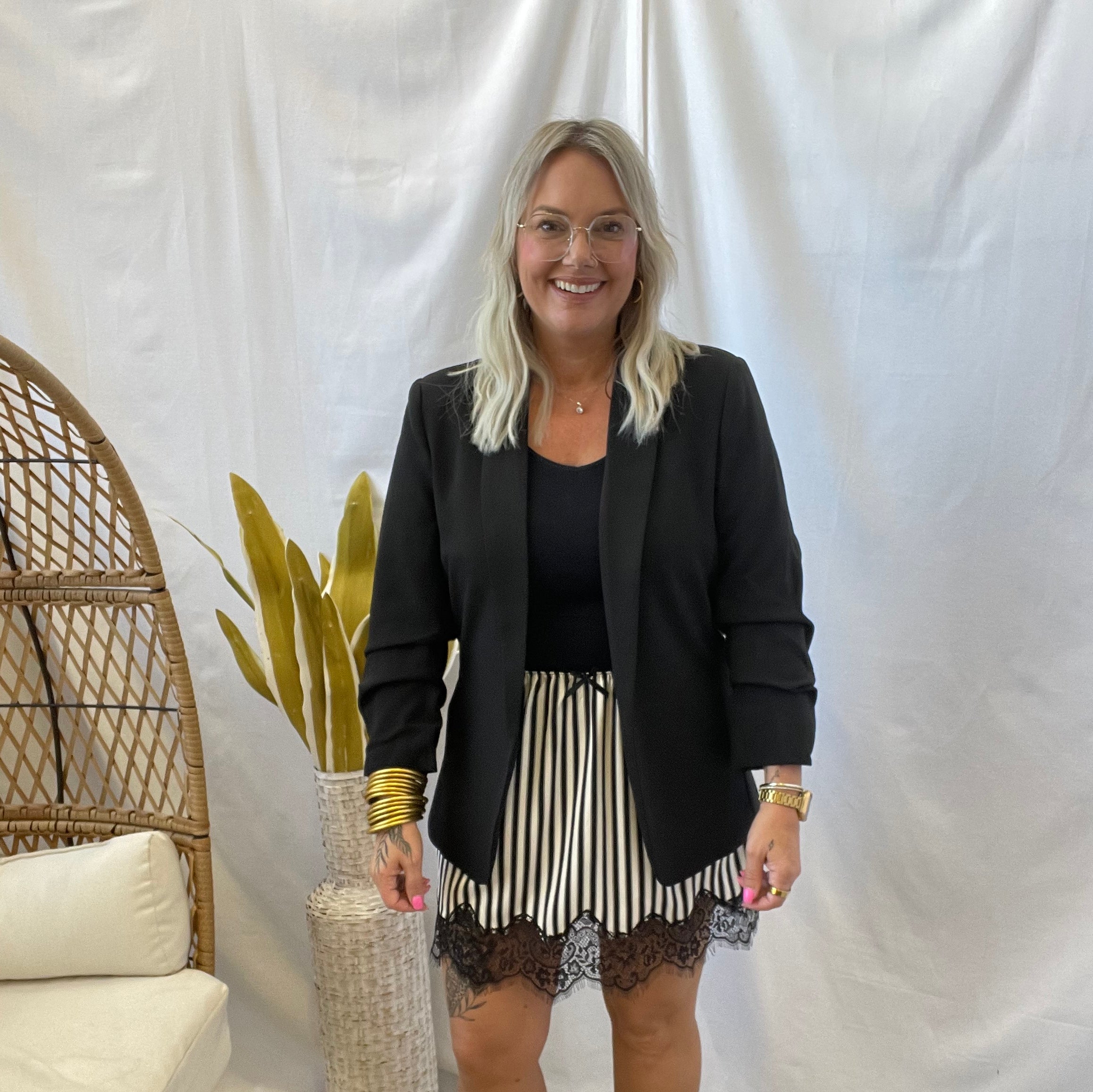 Black and White Striped Skirt-Skirts-eesome-The Silo Boutique, Women's Fashion Boutique Located in Warren and Grand Forks North Dakota