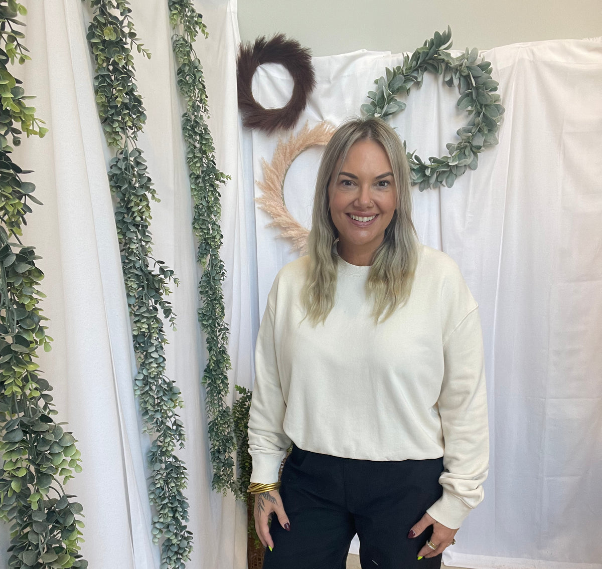 Lillian Crew Sweatshirt-Cream-Sweatshirts-hyfve-The Silo Boutique, Women's Fashion Boutique Located in Warren and Grand Forks North Dakota