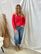 Zen Button Down Cardigan-Red-Cardigans-zenana-The Silo Boutique, Women's Fashion Boutique Located in Warren and Grand Forks North Dakota