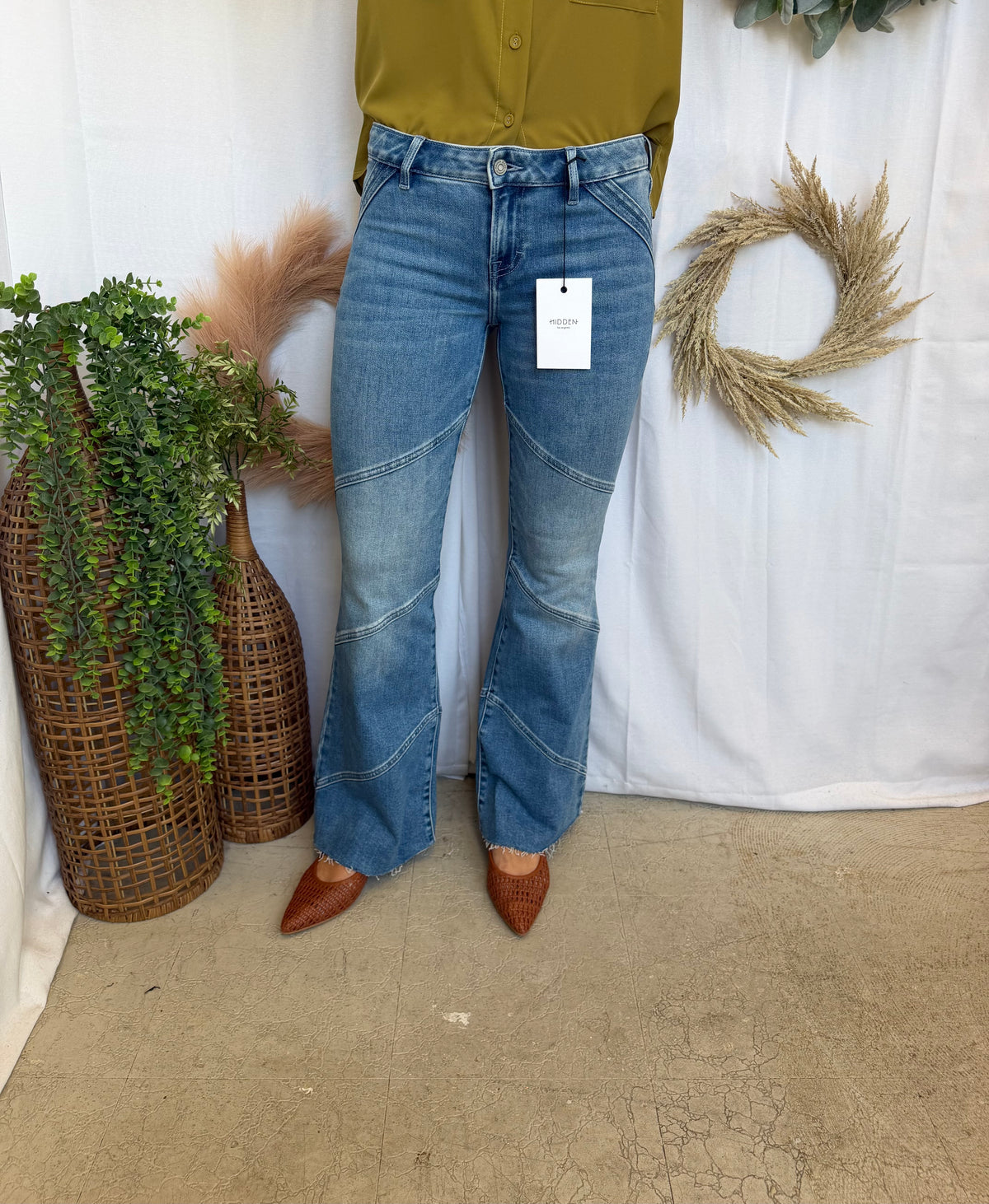 Becca Risen Medium Wash Flare Jeans-Jeans-risen-The Silo Boutique, Women's Fashion Boutique Located in Warren and Grand Forks North Dakota