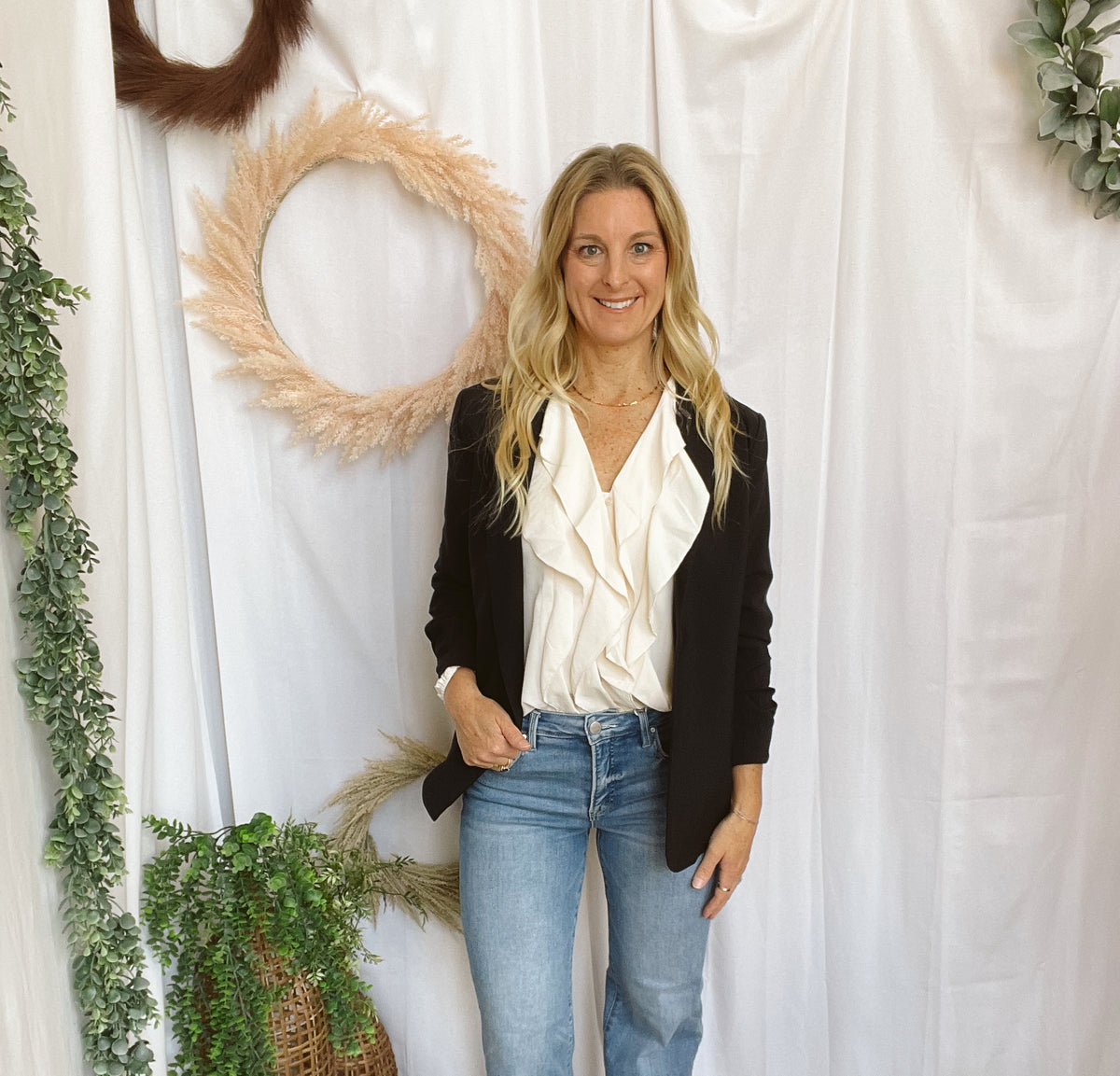 Vera Black Blazer-Blazers-Zenana-The Silo Boutique, Women's Fashion Boutique Located in Warren and Grand Forks North Dakota