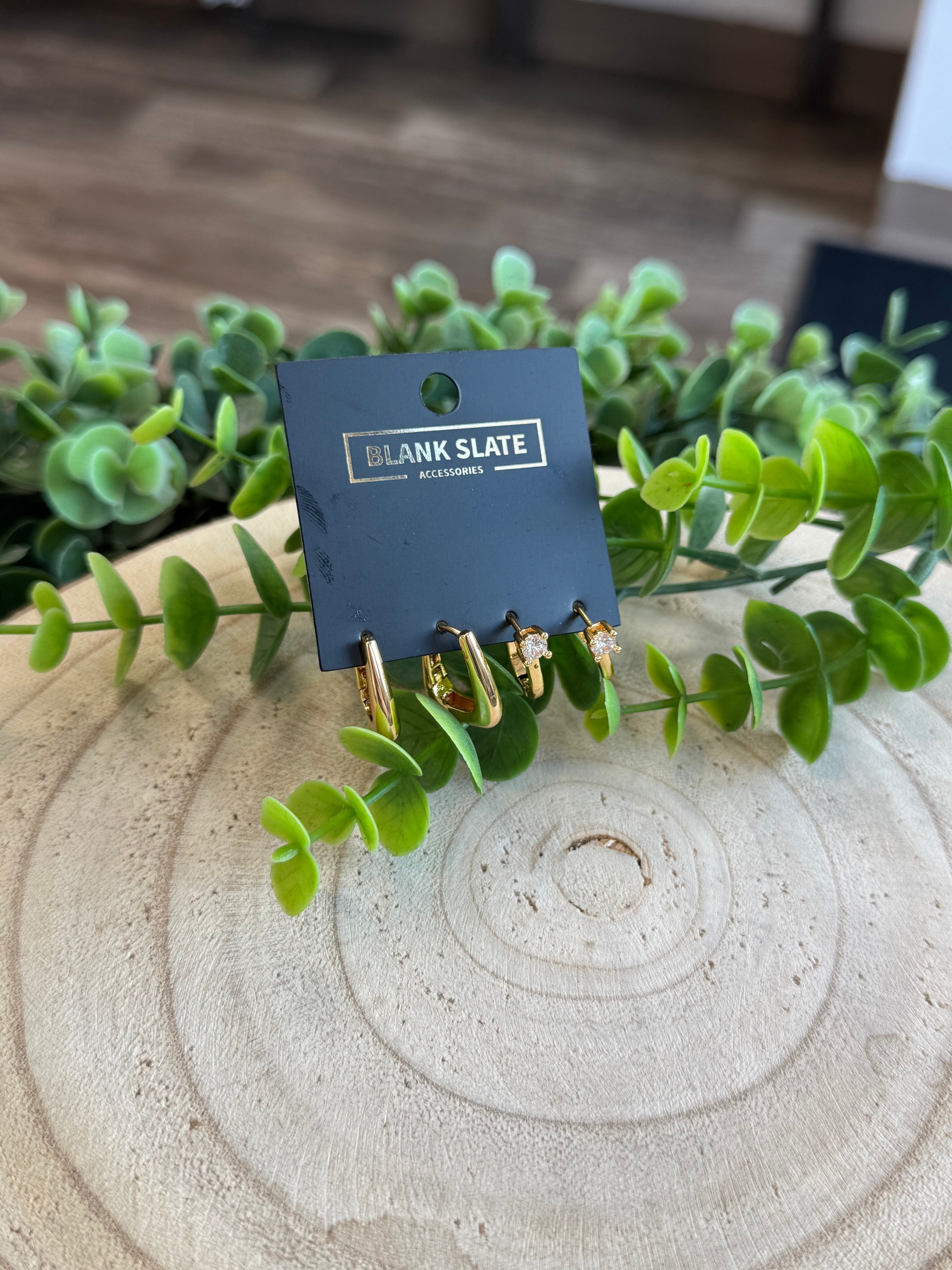 2 Pair Oval Earrings-Earrings-Fame-The Silo Boutique, Women's Fashion Boutique Located in Warren and Grand Forks North Dakota