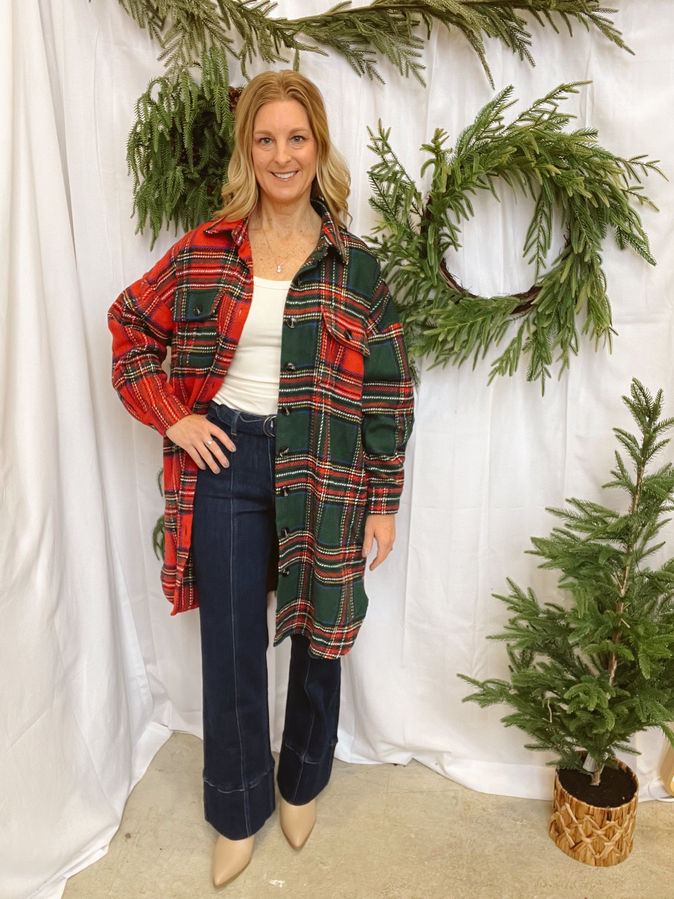 Jade Plaid Shacket-Cardigans-jade-The Silo Boutique, Women's Fashion Boutique Located in Warren and Grand Forks North Dakota