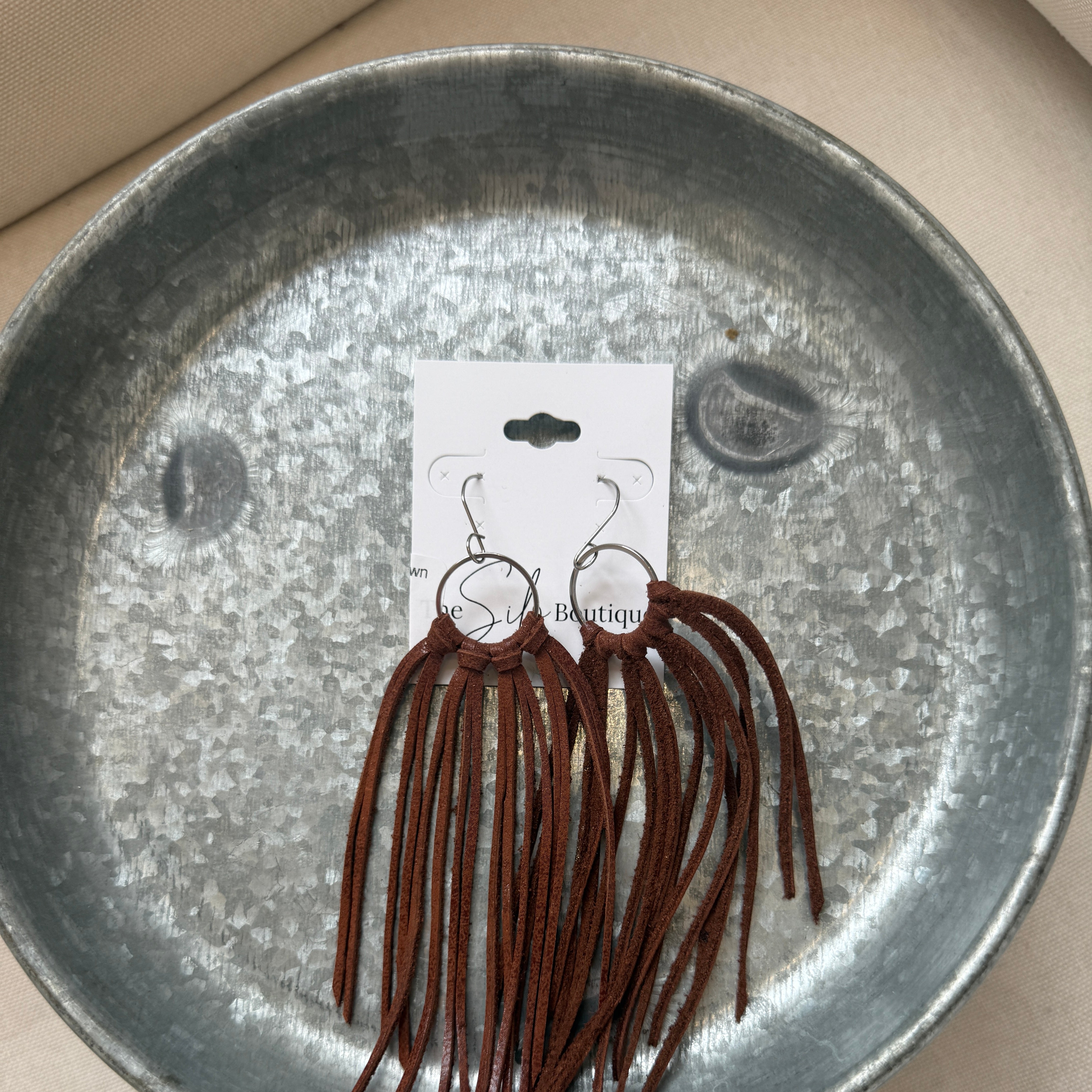 Bozeman Fringe Earrings-Brown-Earrings-fringe with faith-The Silo Boutique, Women's Fashion Boutique Located in Warren and Grand Forks North Dakota