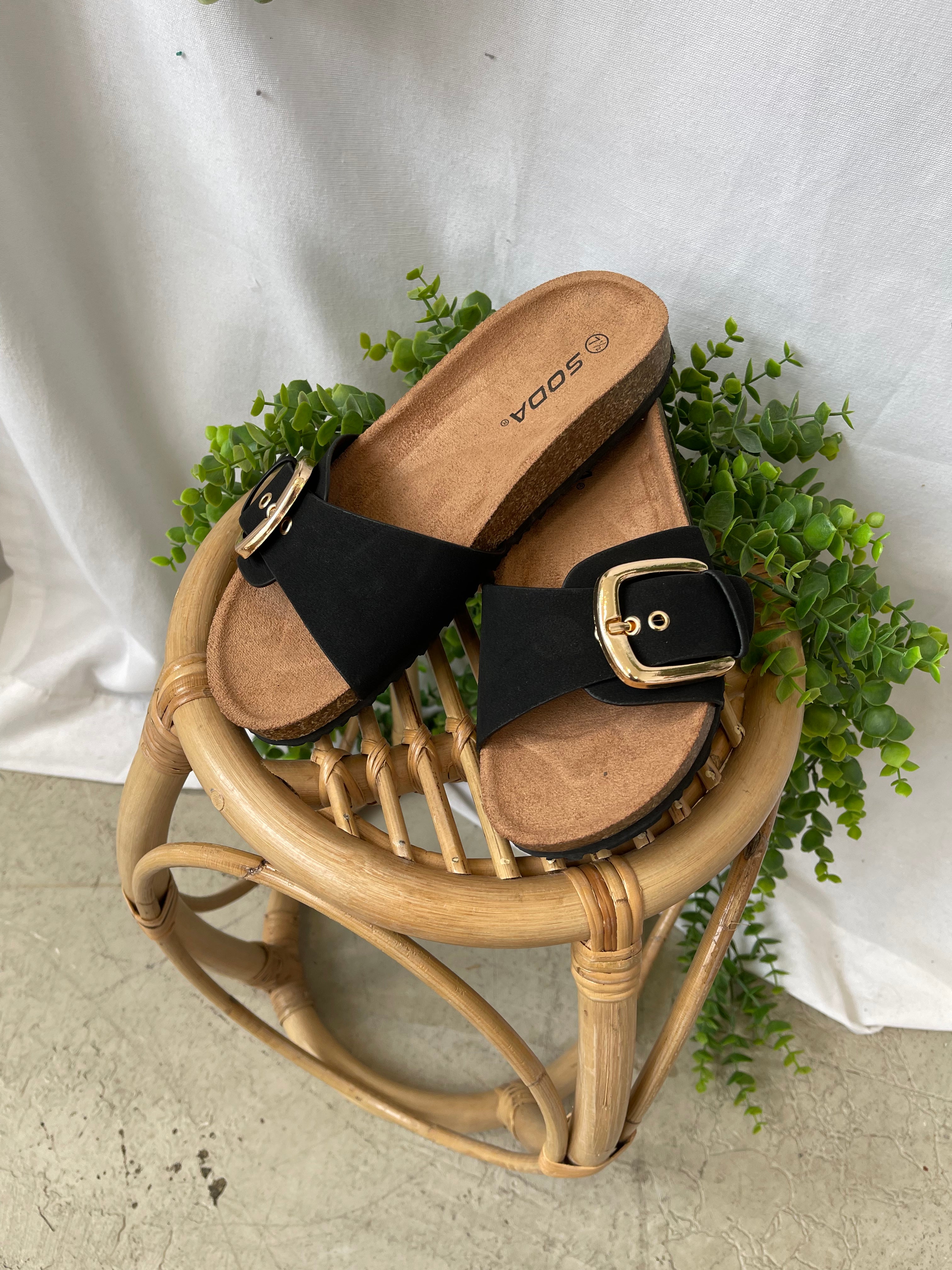 Soda Lizzy Sandal-Black-Shoes-soda-The Silo Boutique, Women's Fashion Boutique Located in Warren and Grand Forks North Dakota