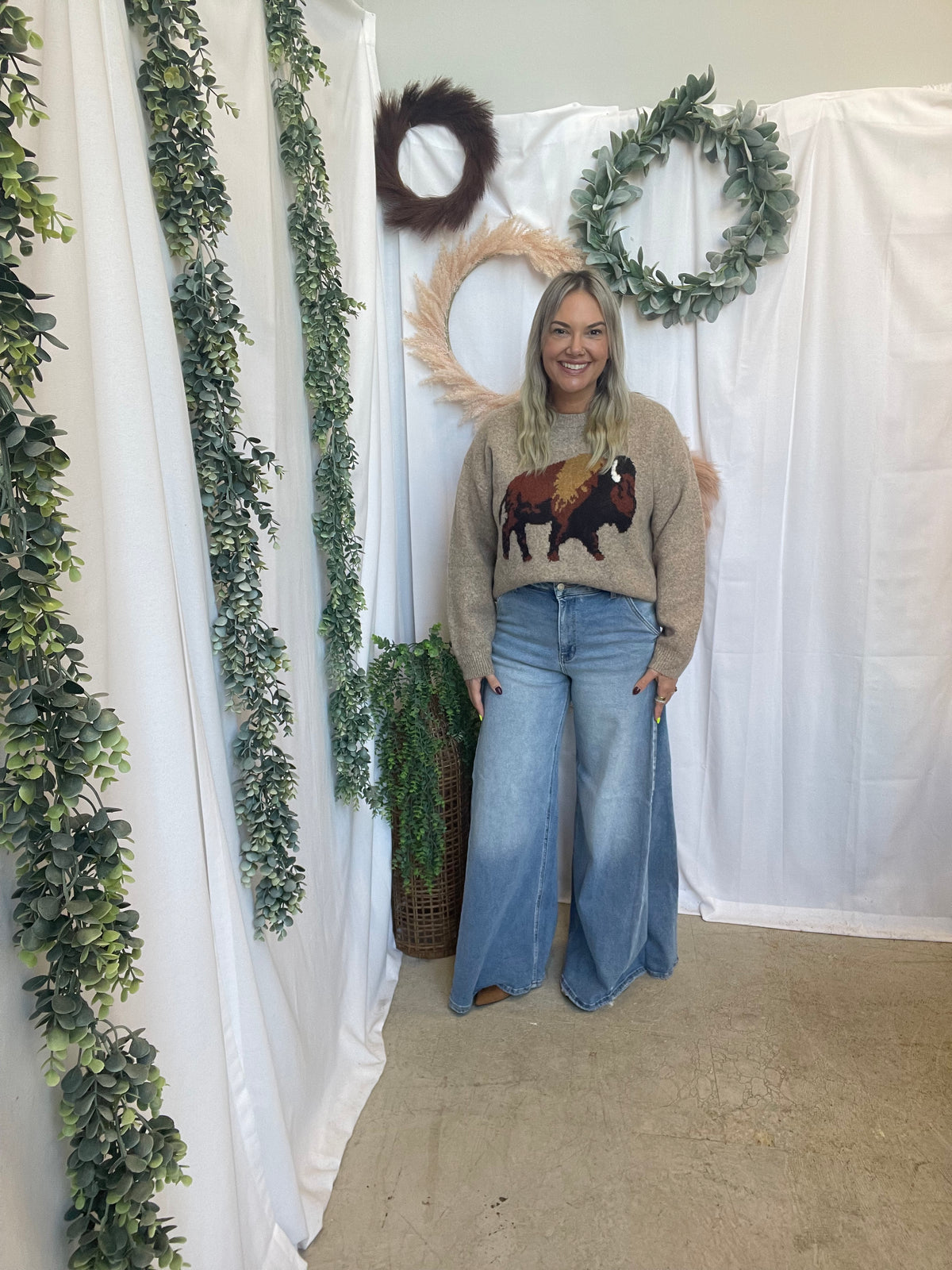 Cello Wide Leg Triangular Tuck Jeans-Jeans-cello-The Silo Boutique, Women's Fashion Boutique Located in Warren and Grand Forks North Dakota