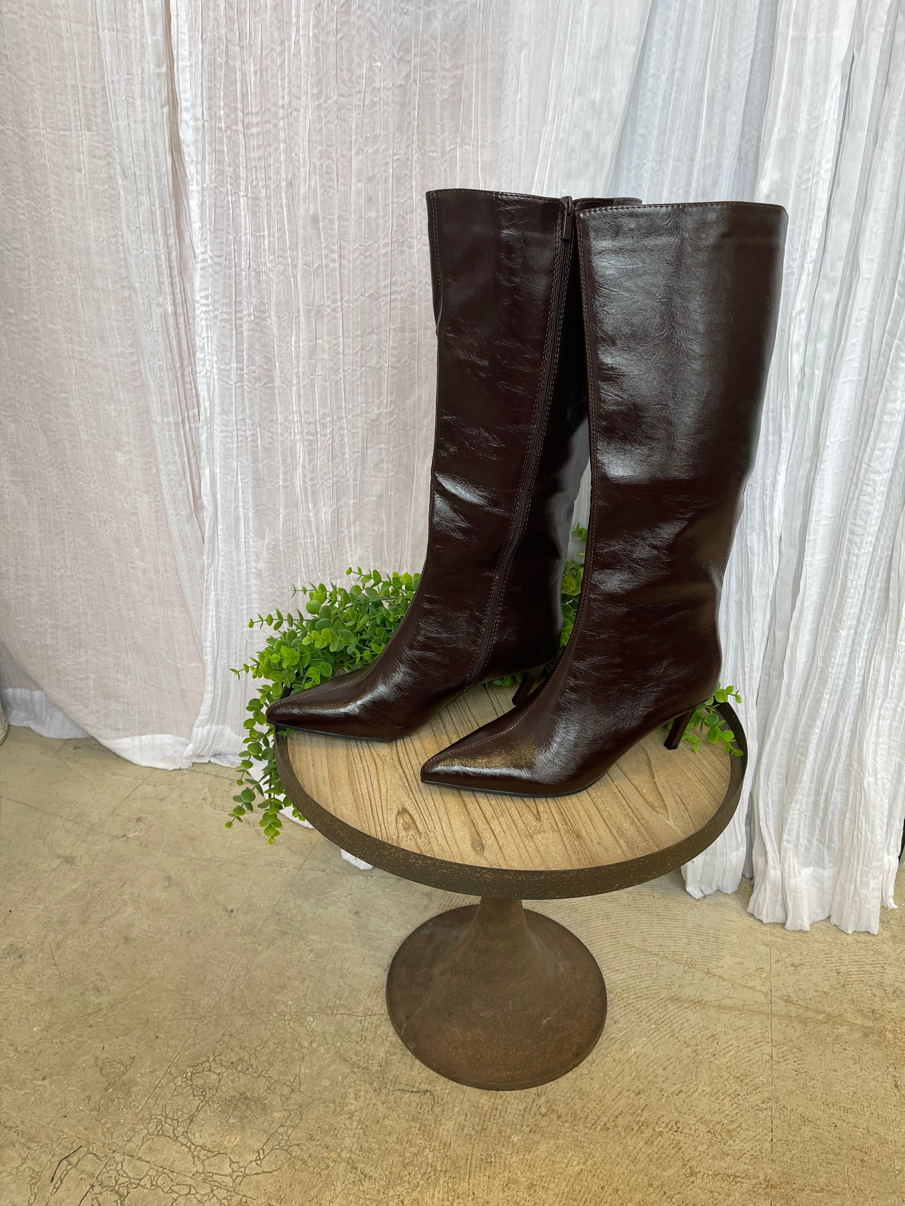 Rocky Tall Boot-Coffee-Boots-Forever Link-The Silo Boutique, Women's Fashion Boutique Located in Warren and Grand Forks North Dakota