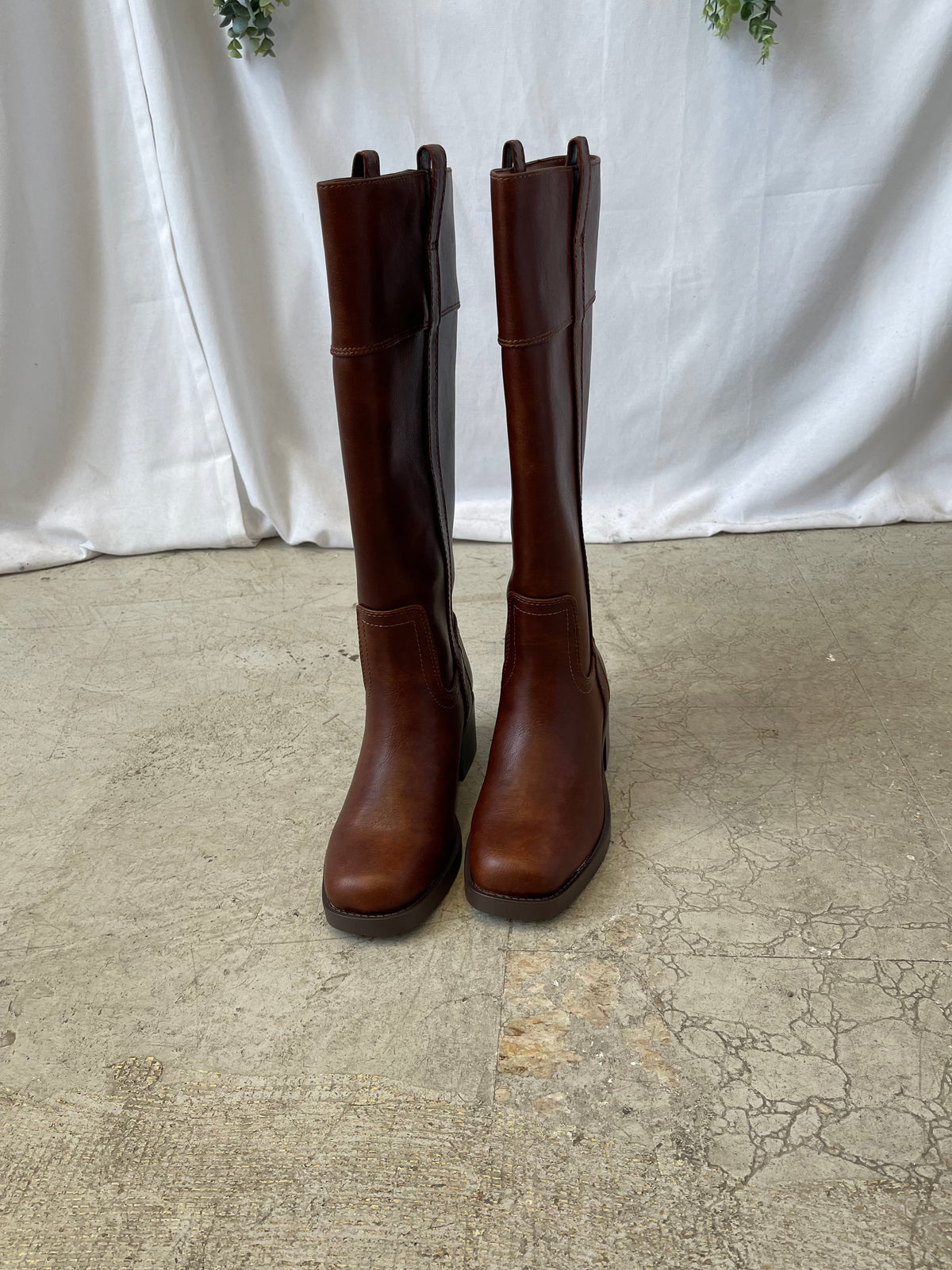 Soda Mizell Tall Boot-Brown-Sandals-soda-The Silo Boutique, Women's Fashion Boutique Located in Warren and Grand Forks North Dakota