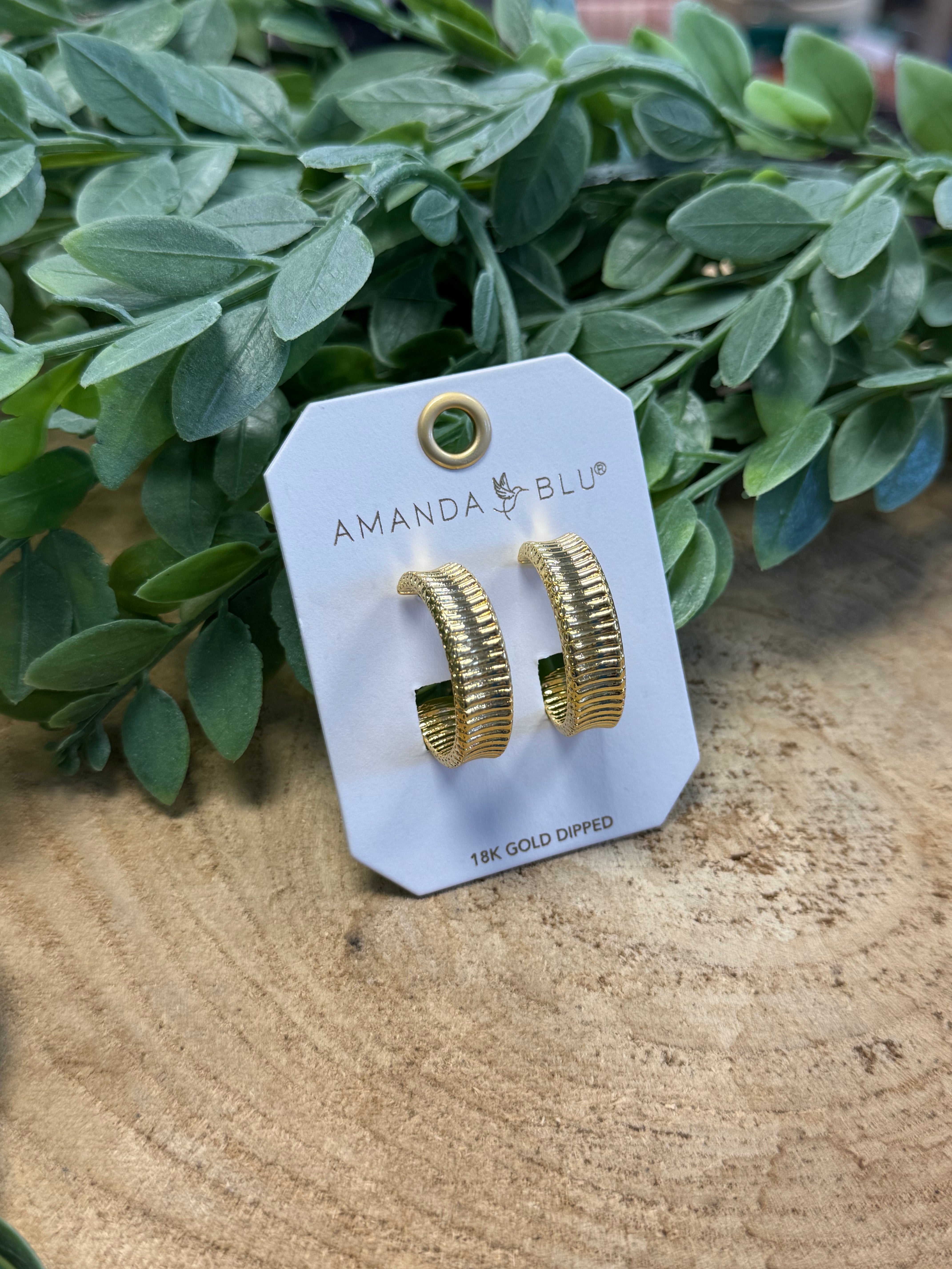 Kennedy Polished Ribbed Hoop-Amanda Blu-The Silo Boutique, Women's Fashion Boutique Located in Warren and Grand Forks North Dakota