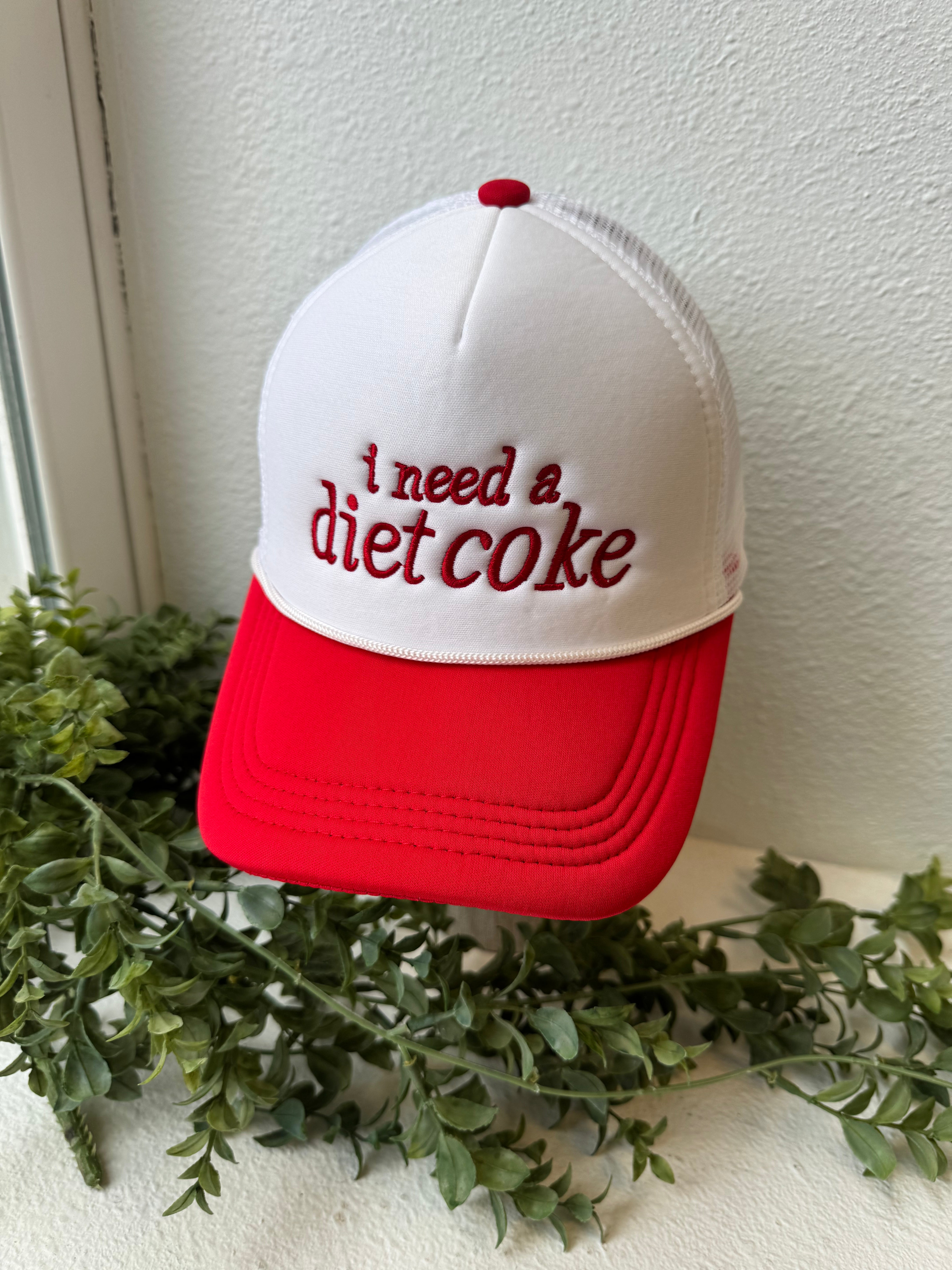 I Need a Diet Coke Hat-Red-Hats-Zenana-The Silo Boutique, Women's Fashion Boutique Located in Warren and Grand Forks North Dakota