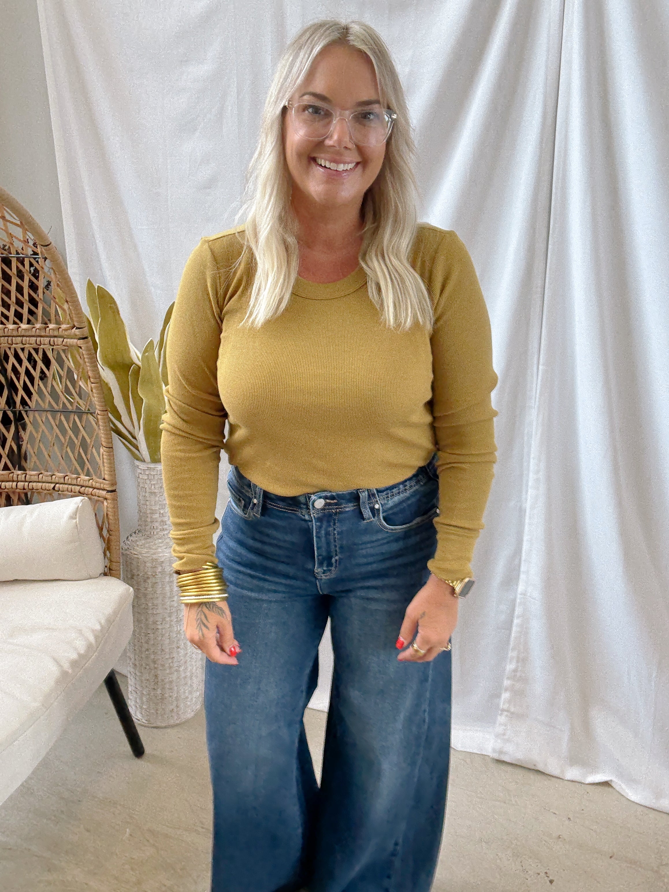 Be Cool Ribbed Long Sleeve Top-Long Sleeve Tops-be cool-The Silo Boutique, Women's Fashion Boutique Located in Warren and Grand Forks North Dakota