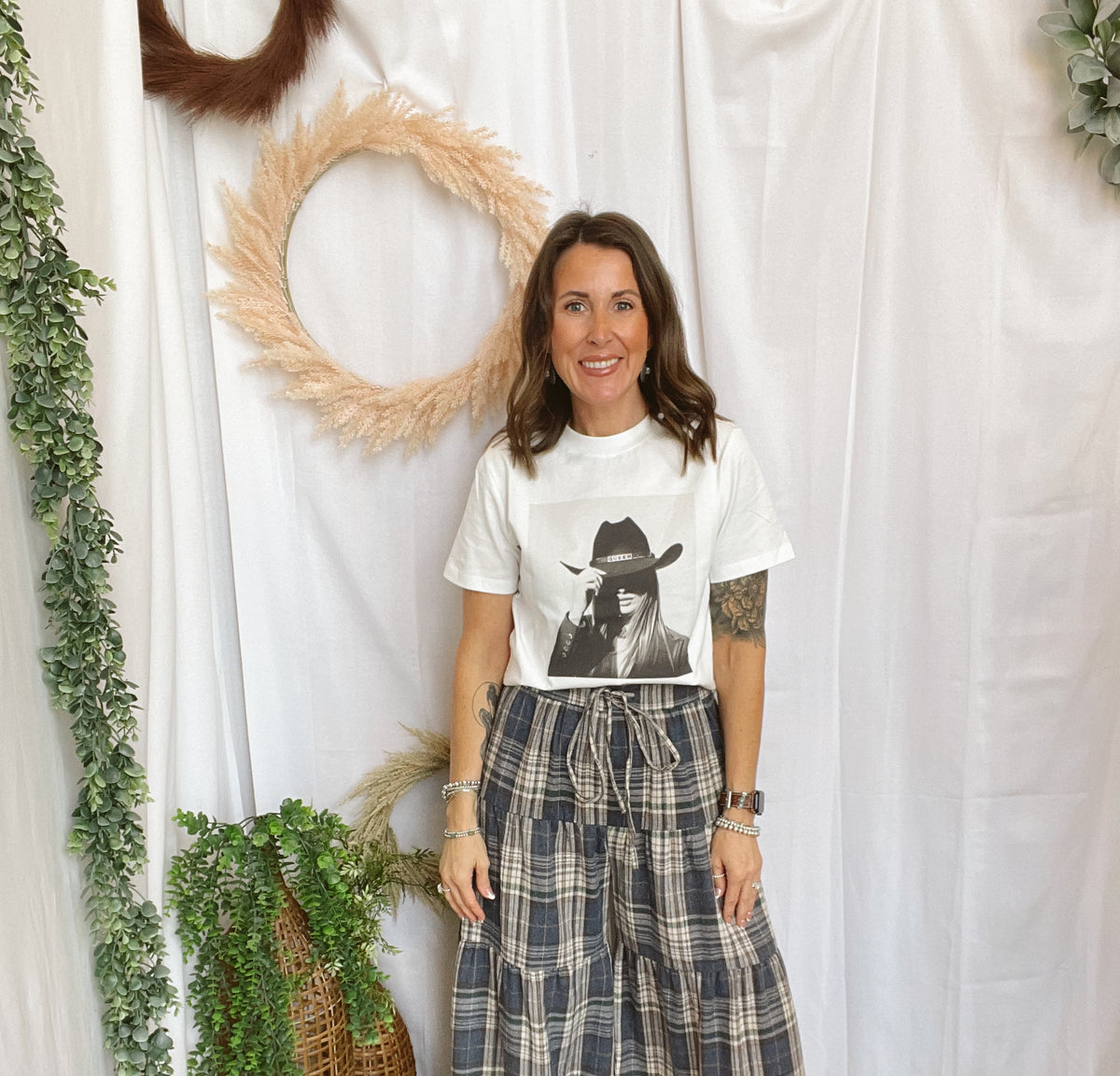 Boho Plaid Tiered Pants-Navy-Pants-hyfve-The Silo Boutique, Women's Fashion Boutique Located in Warren and Grand Forks North Dakota