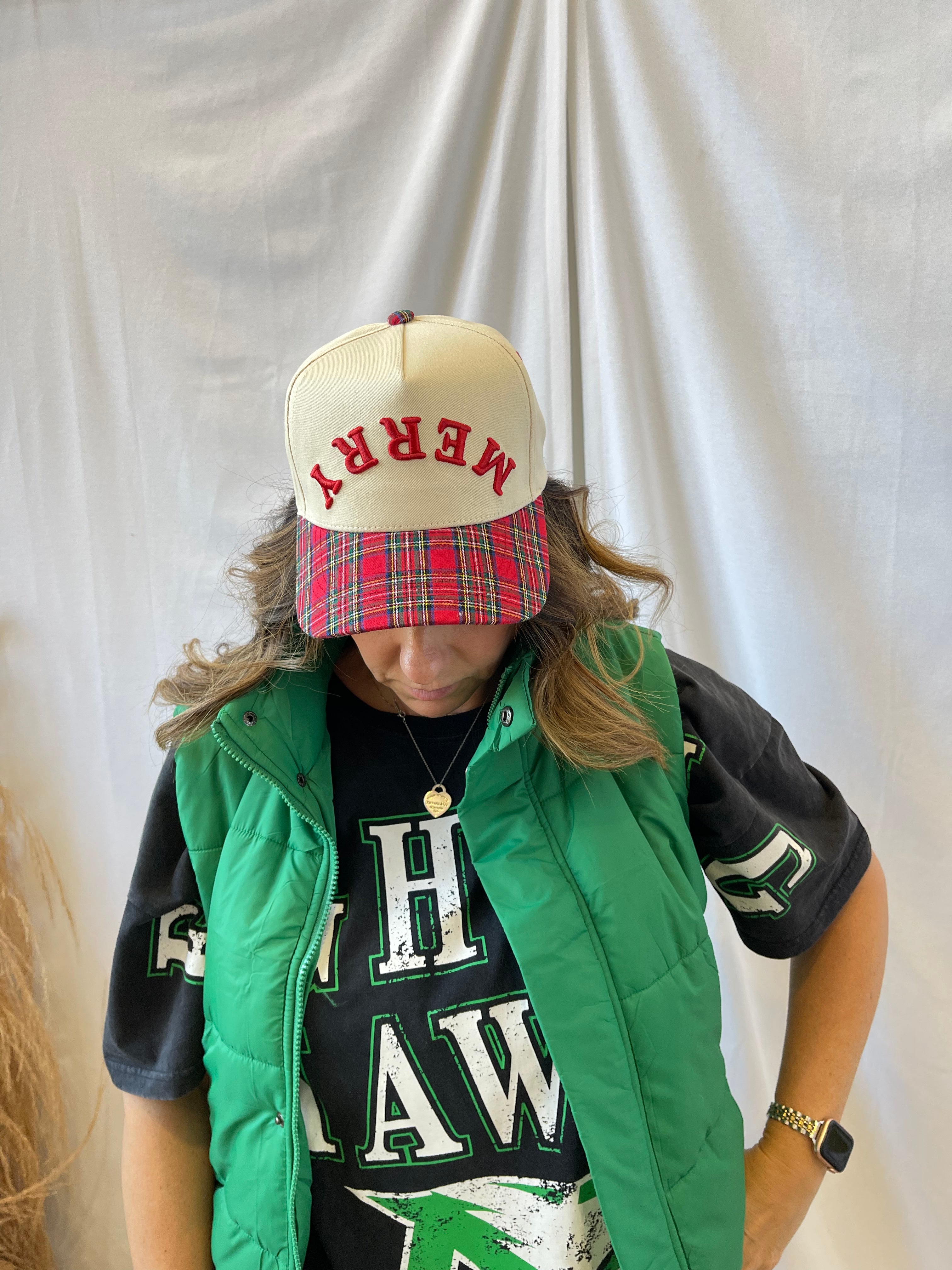 Merry Plaid Hat-Hats-Summer Tees-The Silo Boutique, Women's Fashion Boutique Located in Warren and Grand Forks North Dakota