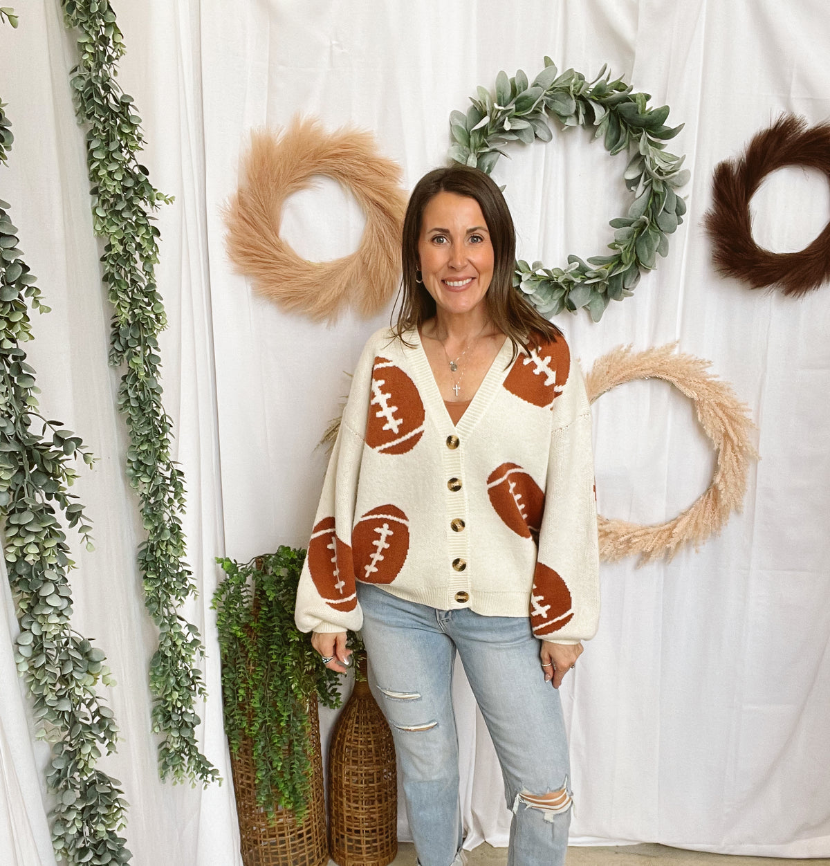 Soft and Cozy Football Cardigan-Cardigans-mello-The Silo Boutique, Women's Fashion Boutique Located in Warren and Grand Forks North Dakota