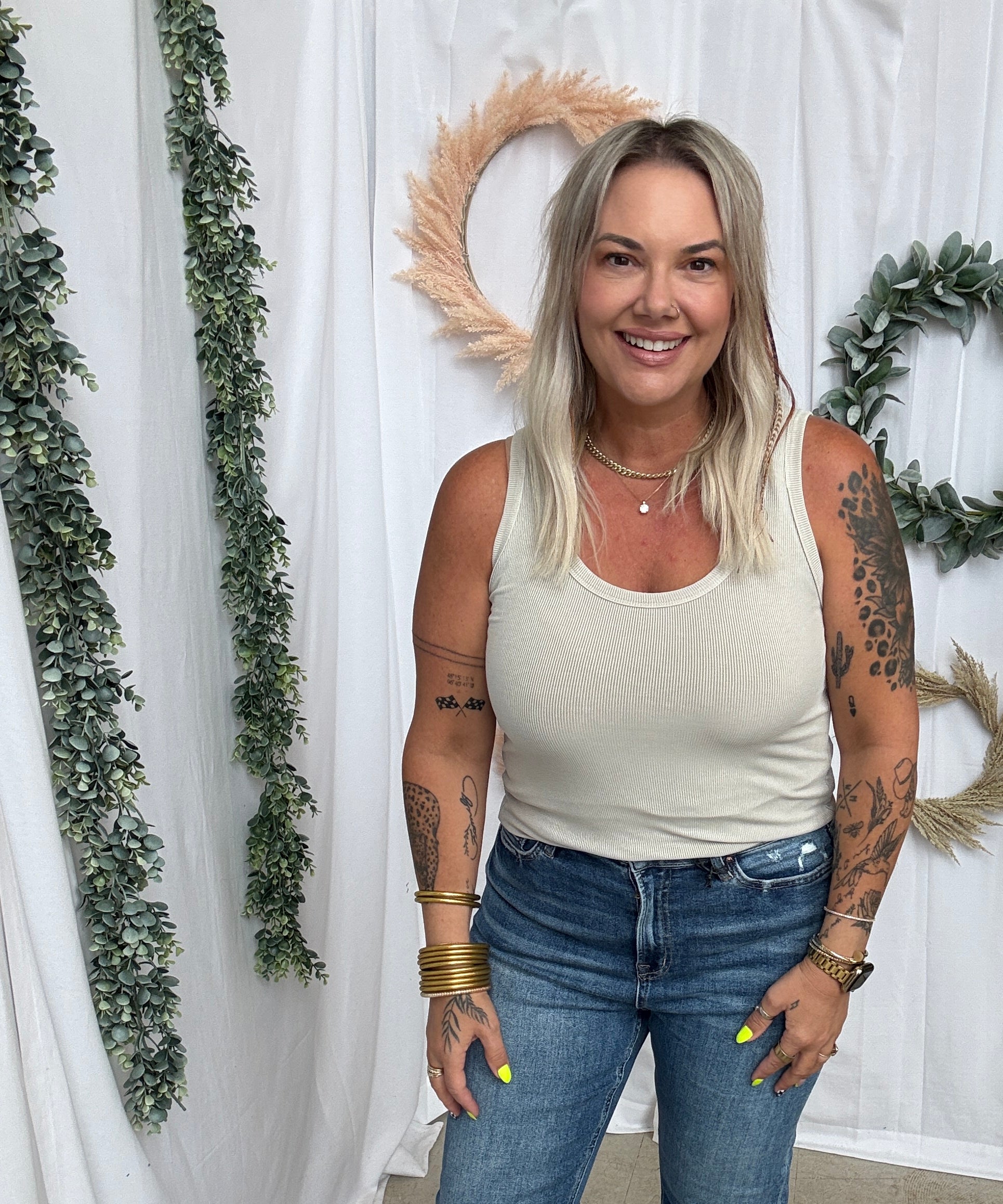 Mica Medium Blue Straight Leg Jeans-Jeans-mica-The Silo Boutique, Women's Fashion Boutique Located in Warren and Grand Forks North Dakota