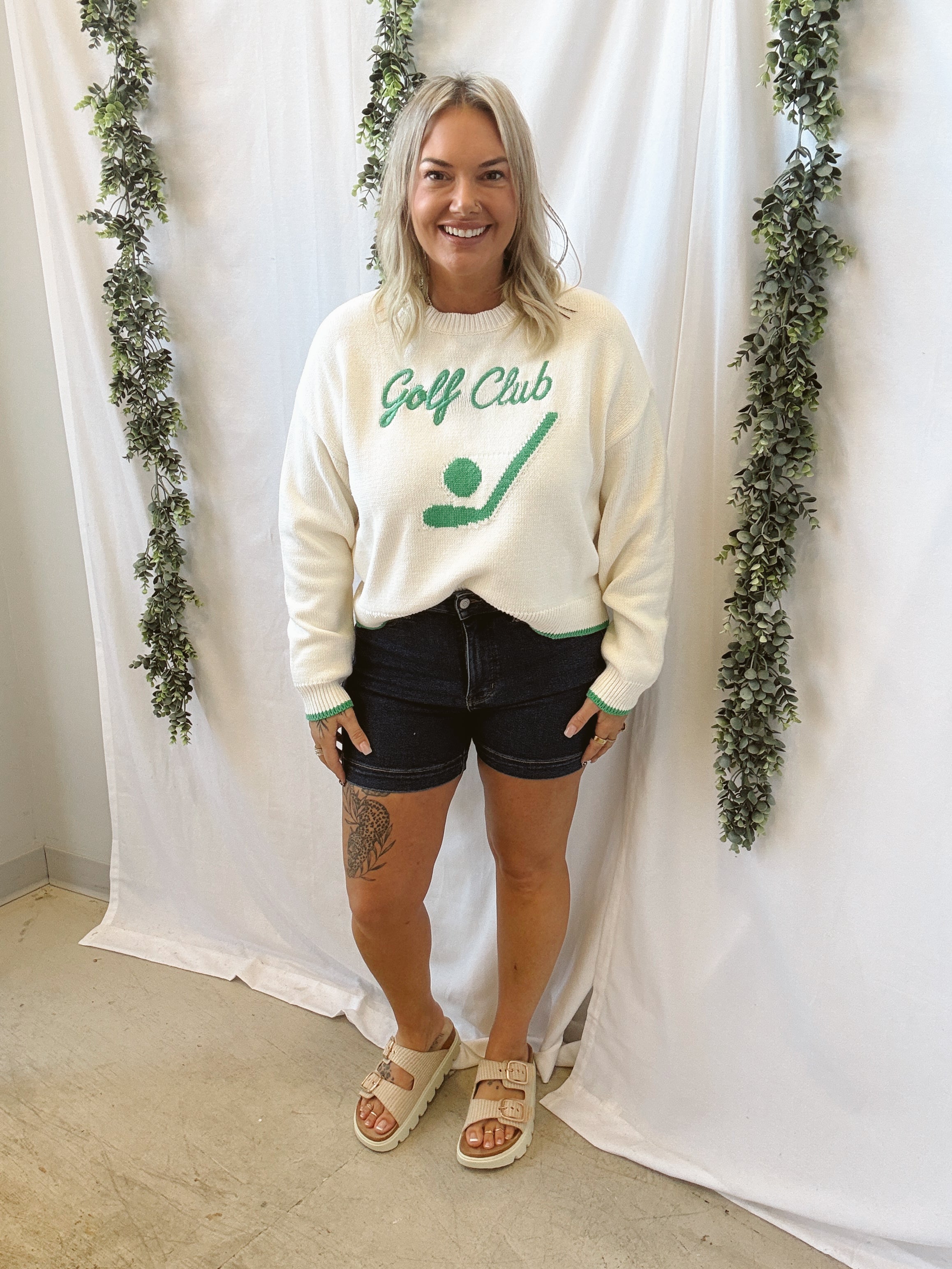 Golf Club Sweater-Sweaters-wishlist-The Silo Boutique, Women's Fashion Boutique Located in Warren and Grand Forks North Dakota