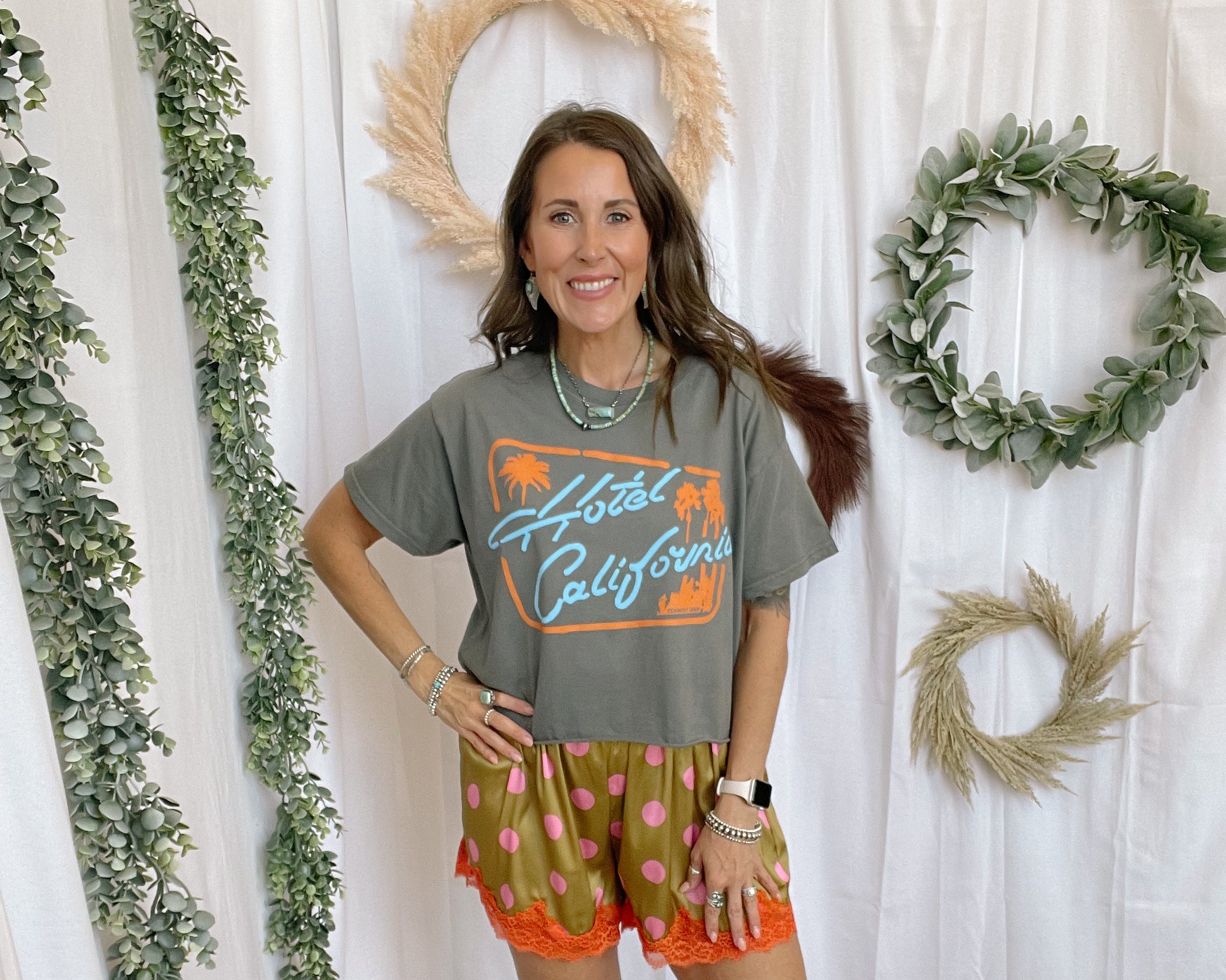 Pretty Mess Lace Shorties-sweatpants-burnt toast-The Silo Boutique, Women's Fashion Boutique Located in Warren and Grand Forks North Dakota