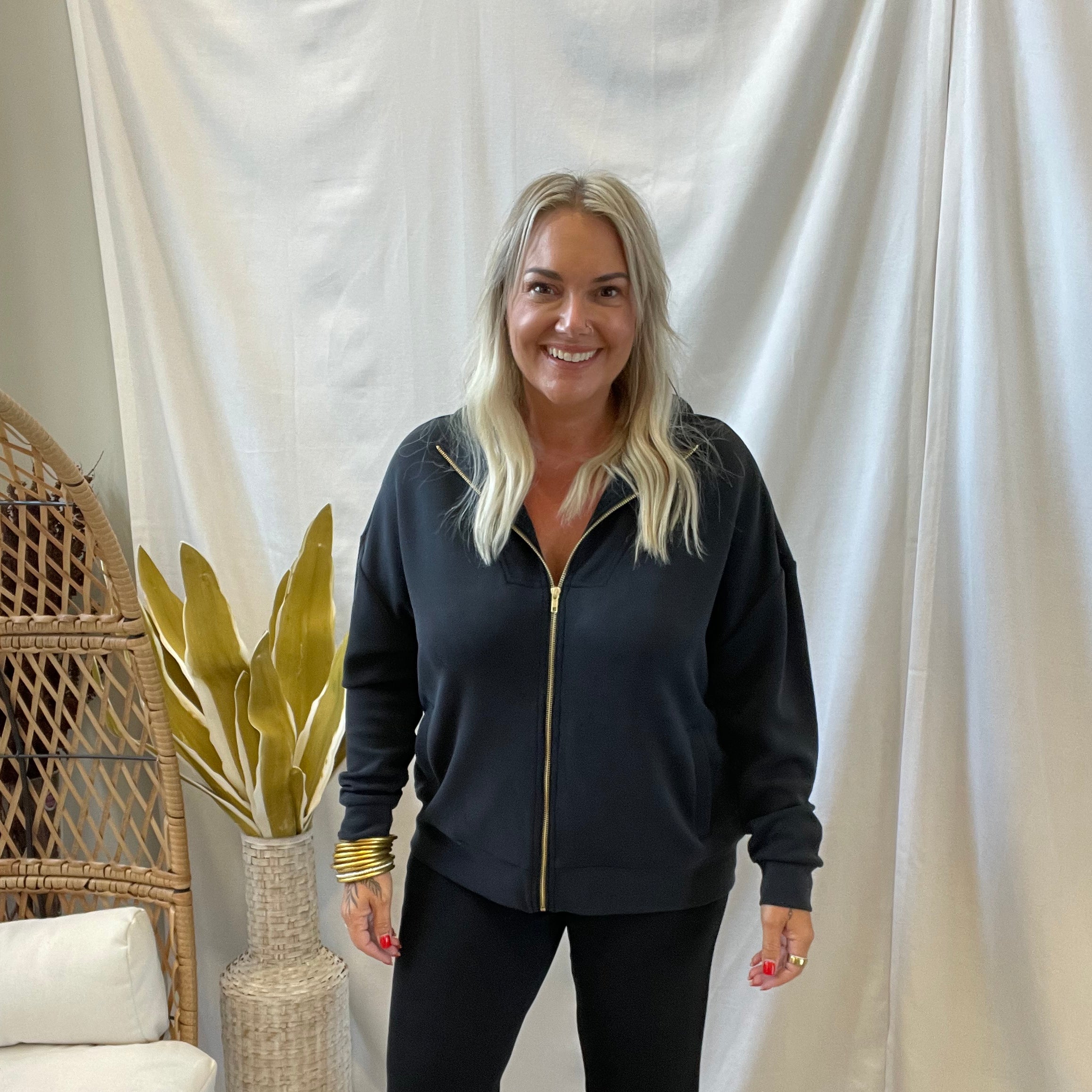 Mono B Laguna Scuba Sweatshirt-Black-Sweatshirts-mono b-The Silo Boutique, Women's Fashion Boutique Located in Warren and Grand Forks North Dakota