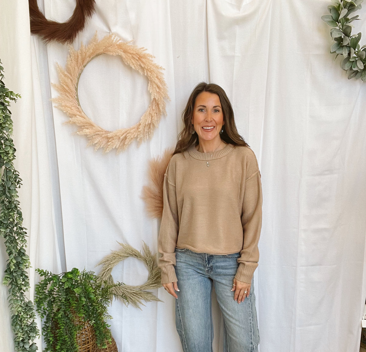 Zara Knit Sweater-Taupe-Long Sleeve Tops-hyfve-The Silo Boutique, Women's Fashion Boutique Located in Warren and Grand Forks North Dakota