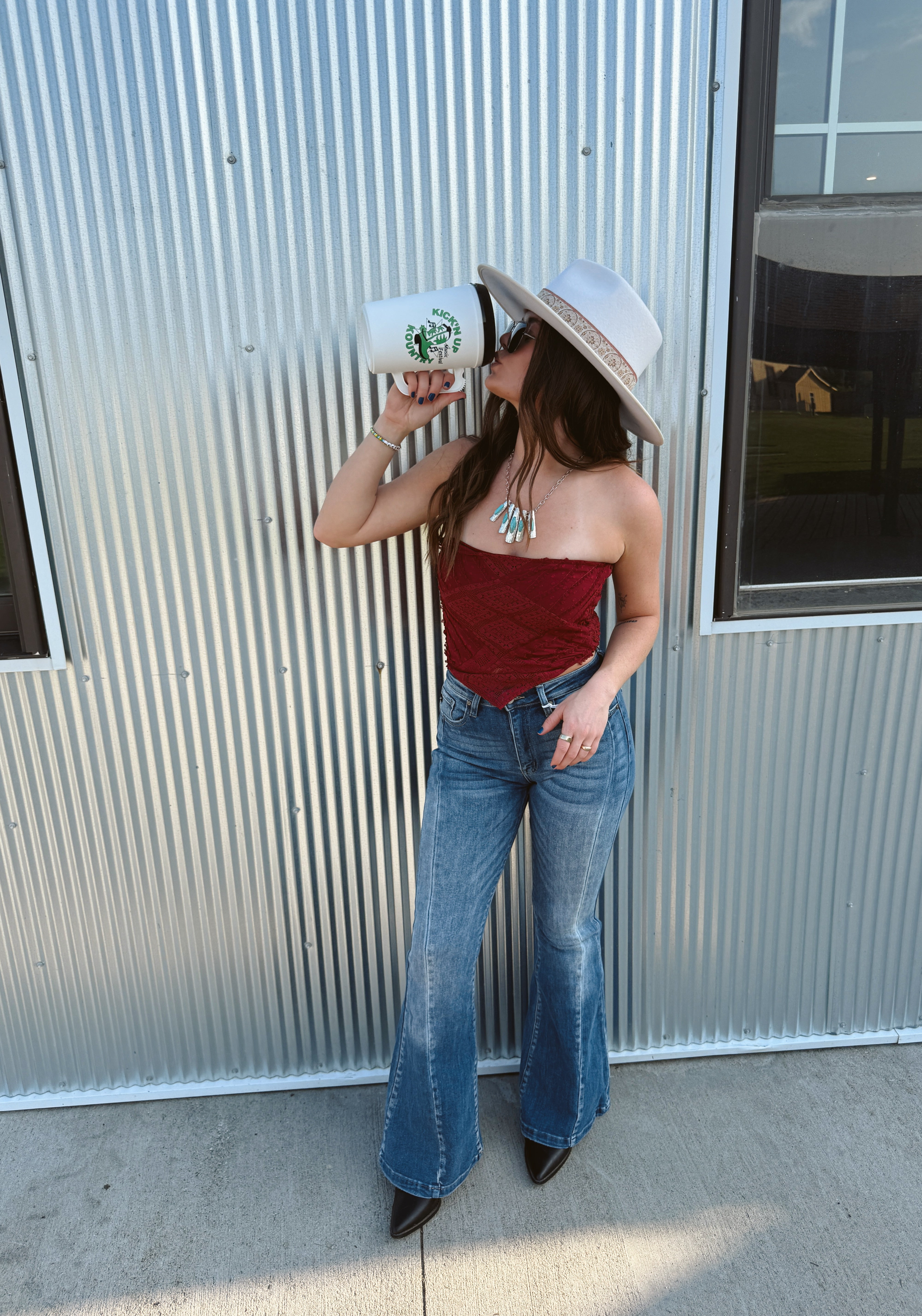 Boho Lace Strapless Top-Wine-Tank Tops-wisteria lane-The Silo Boutique, Women's Fashion Boutique Located in Warren and Grand Forks North Dakota